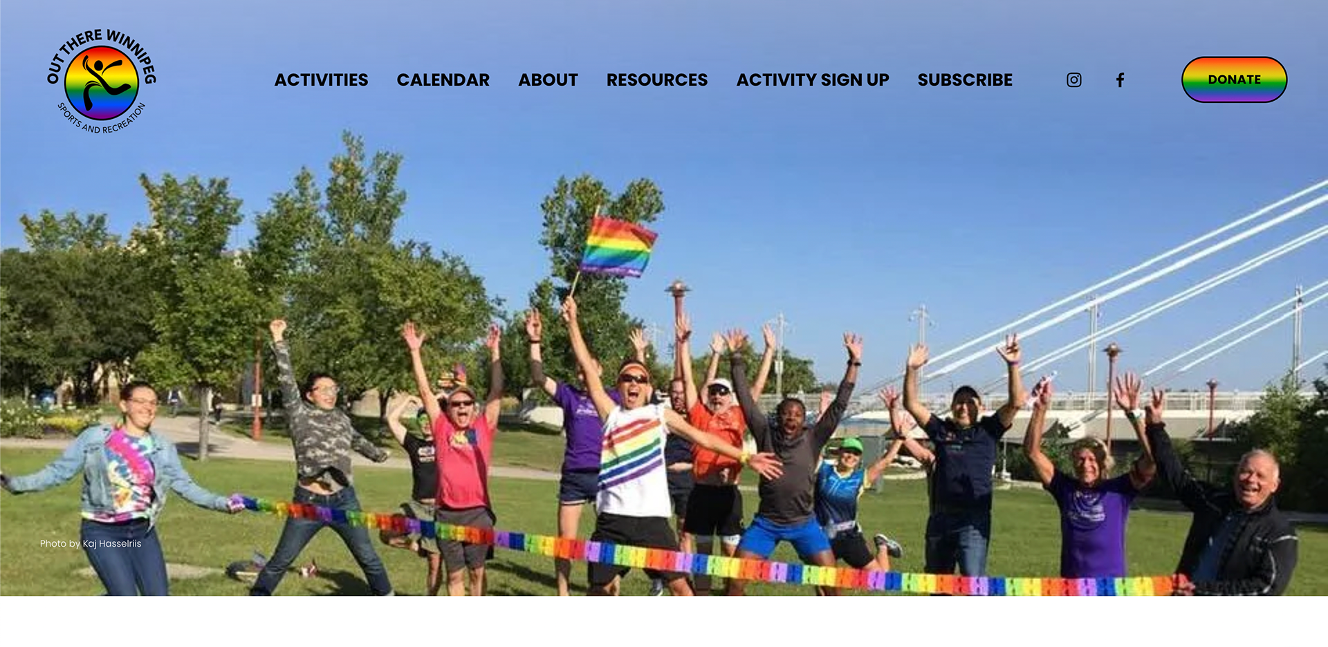 Screenshot of the new Out There Winnipeg website.