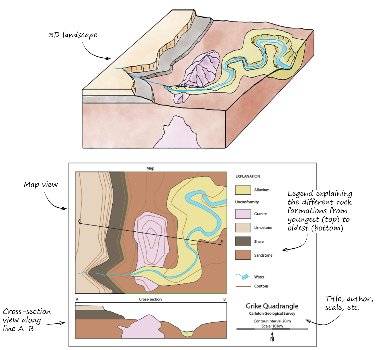 Introduction to reading geologic maps.