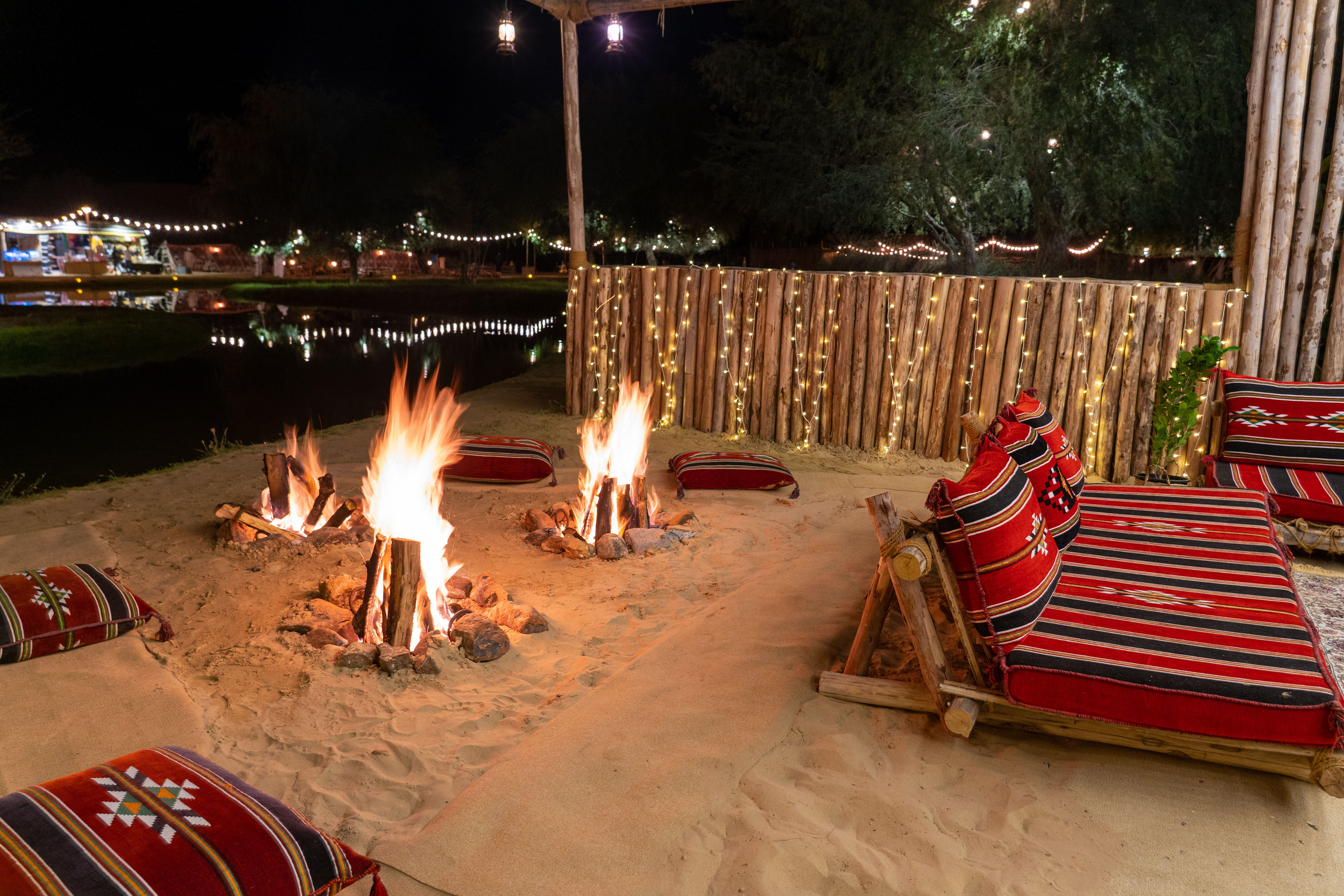 Bonfire at the Al Marmoom Oasis