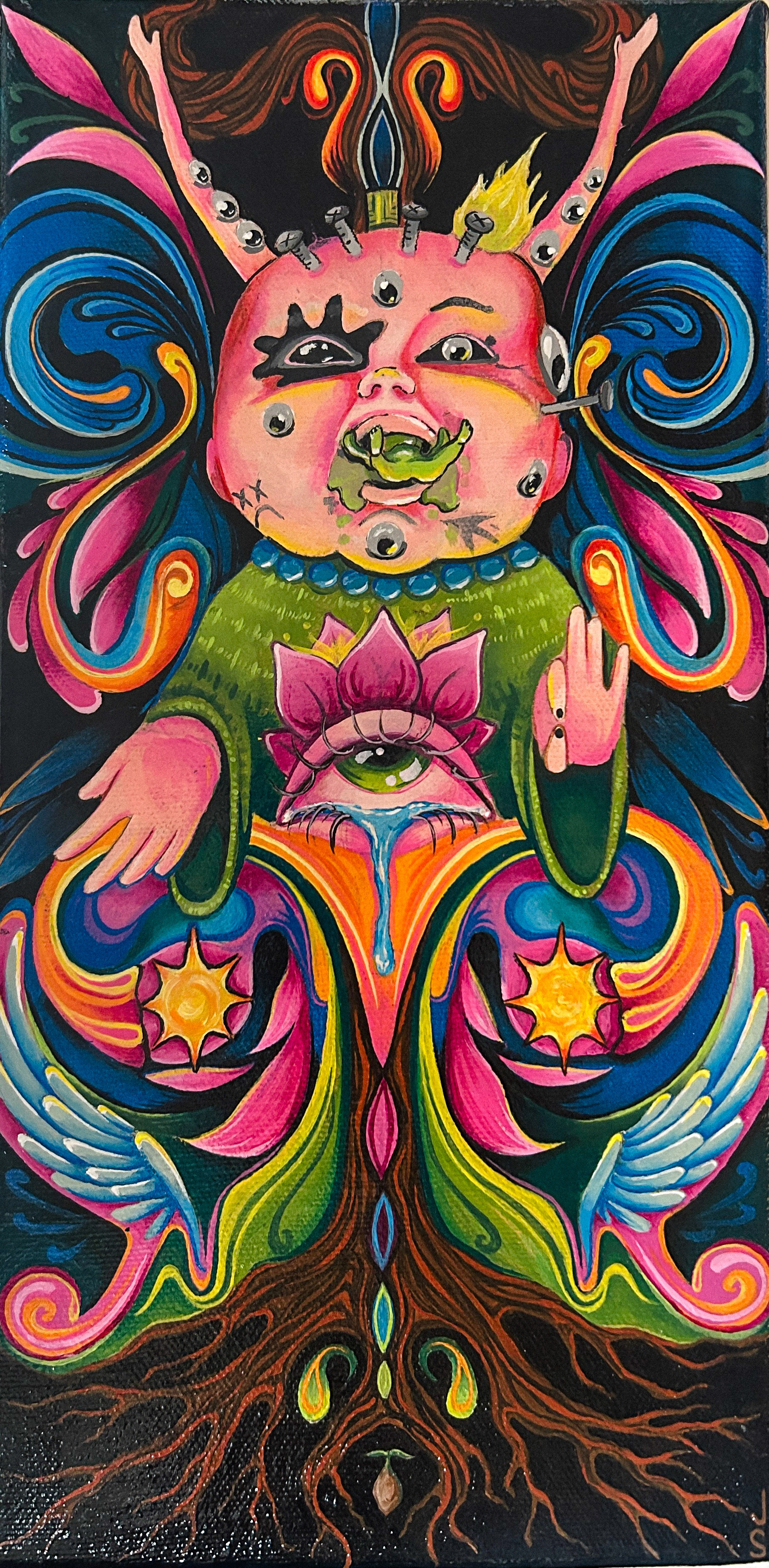Acrylic on Canvas- painted this as a trade with another artist.
