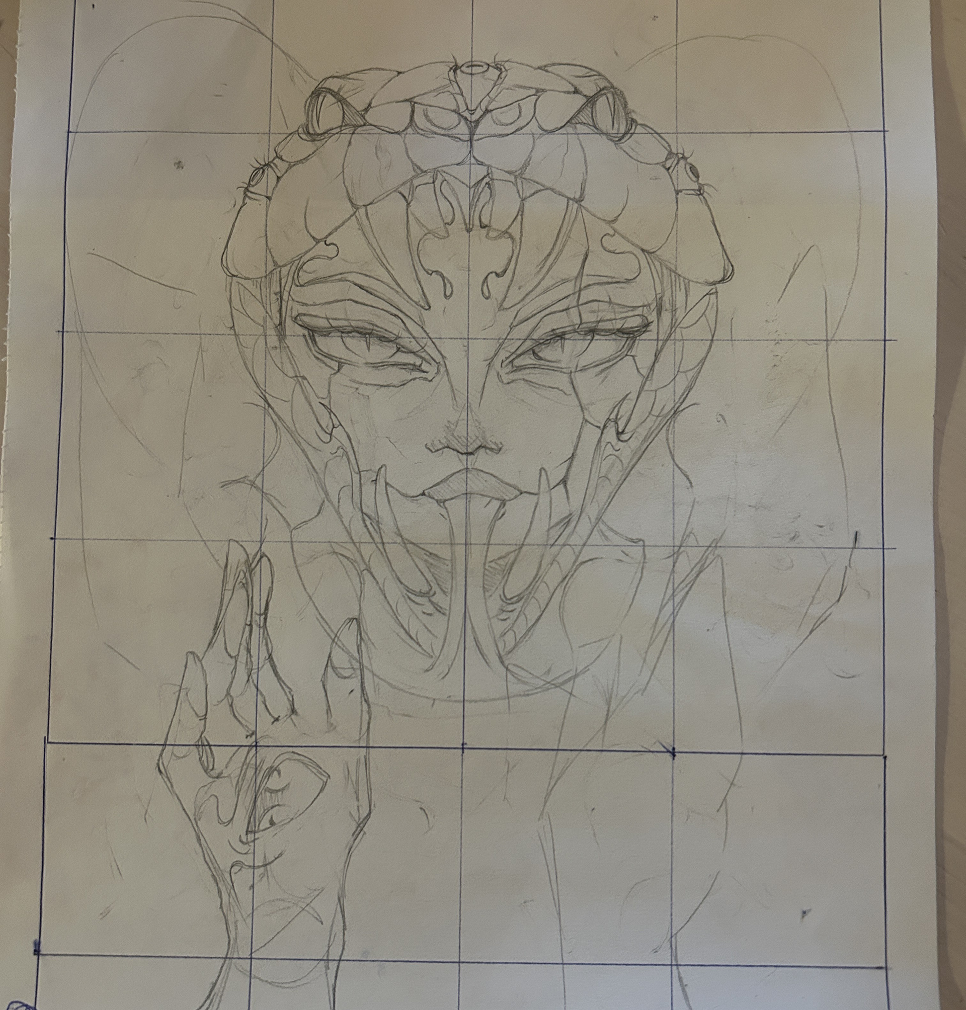 The very first sketch inspired by year of the snake.