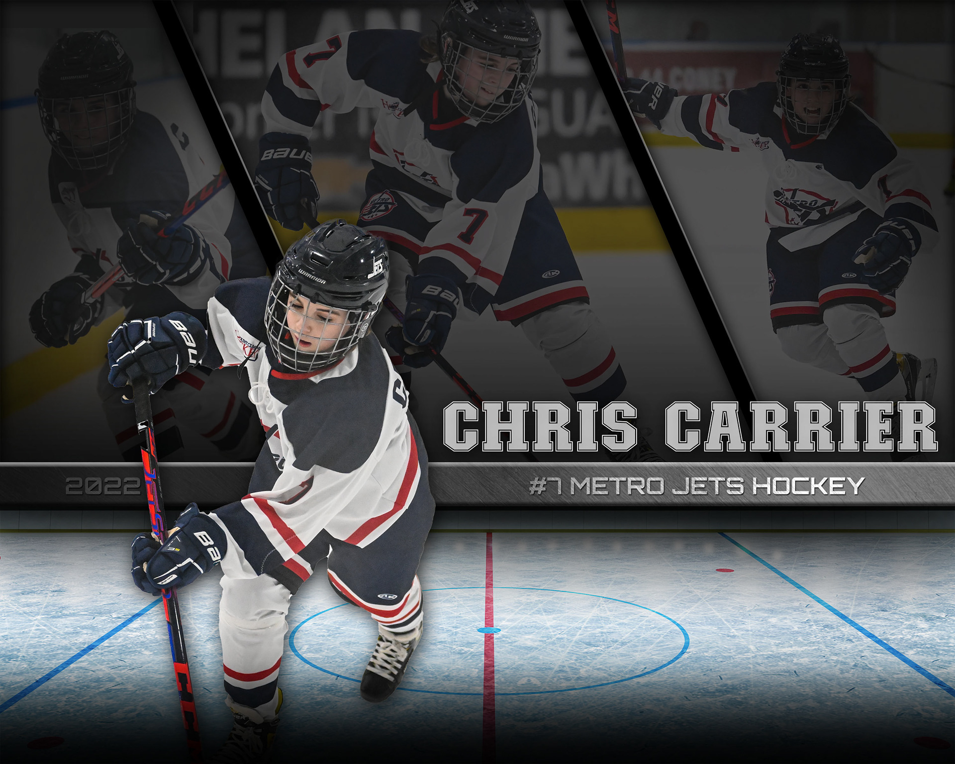 Multi photo poster for youth hockey player-Photoshop