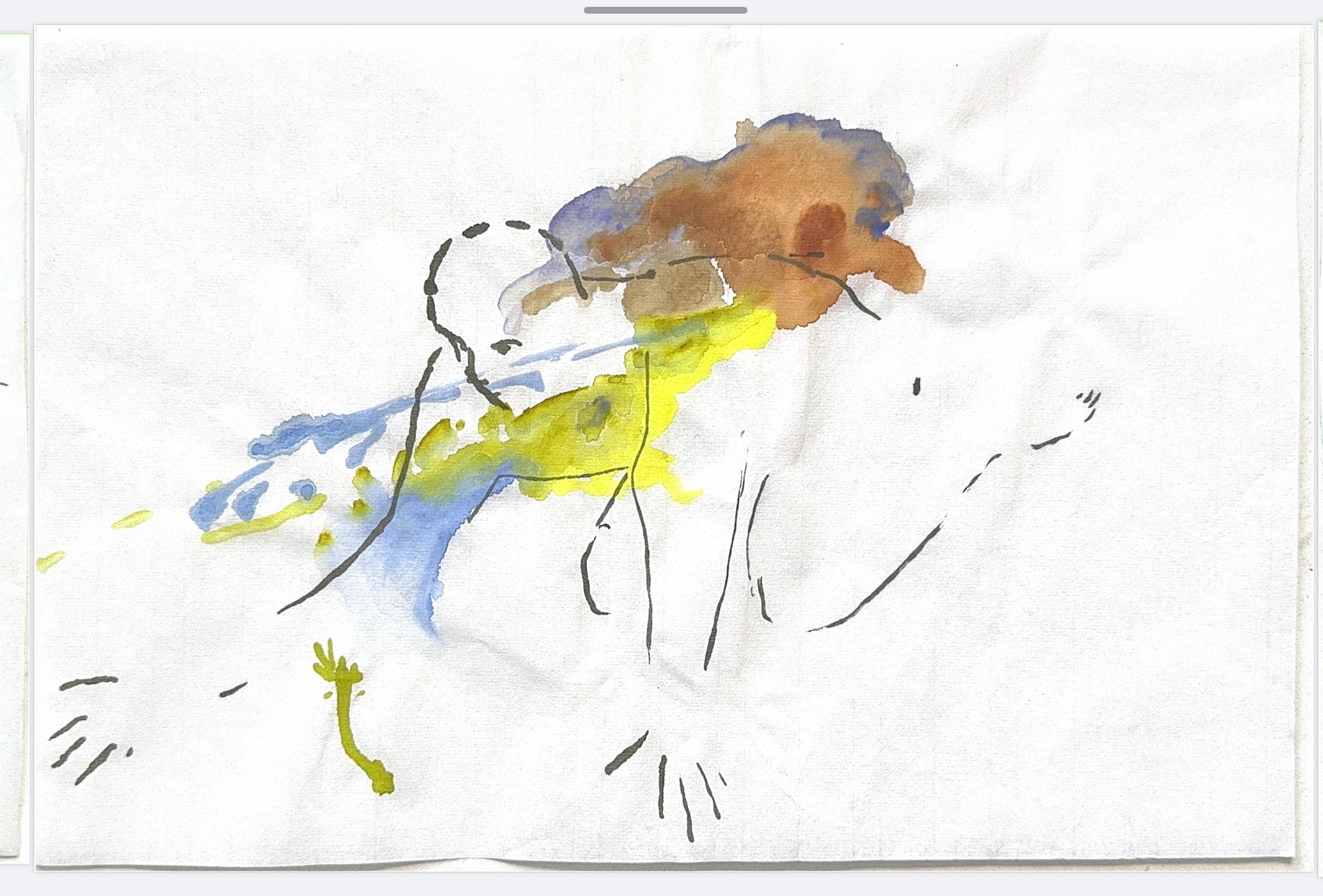Спіймати початок 2 (To catch the beginning (2)), 2025, watercolor on rice paper, 226x342 mm