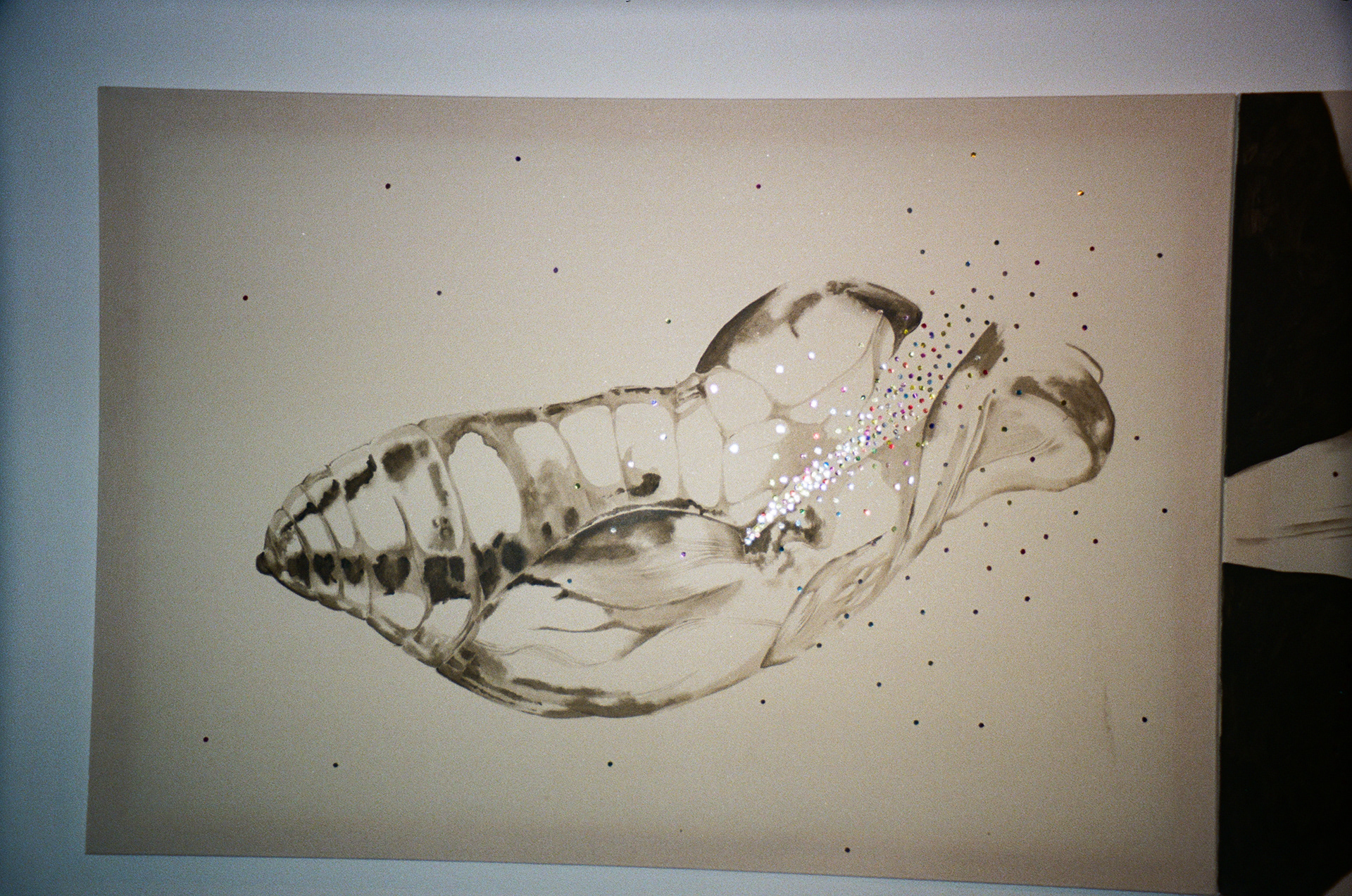 Will, 2024,  acrlylic on gelatin-sized textile, 100x145 cm