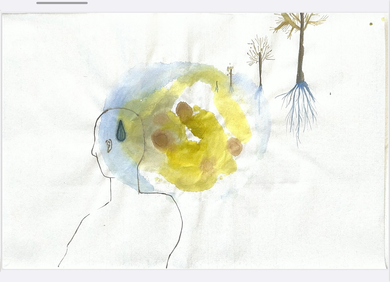 Ми всі памʼятаємо (We all remember), 2025, watercolor on rice paper,