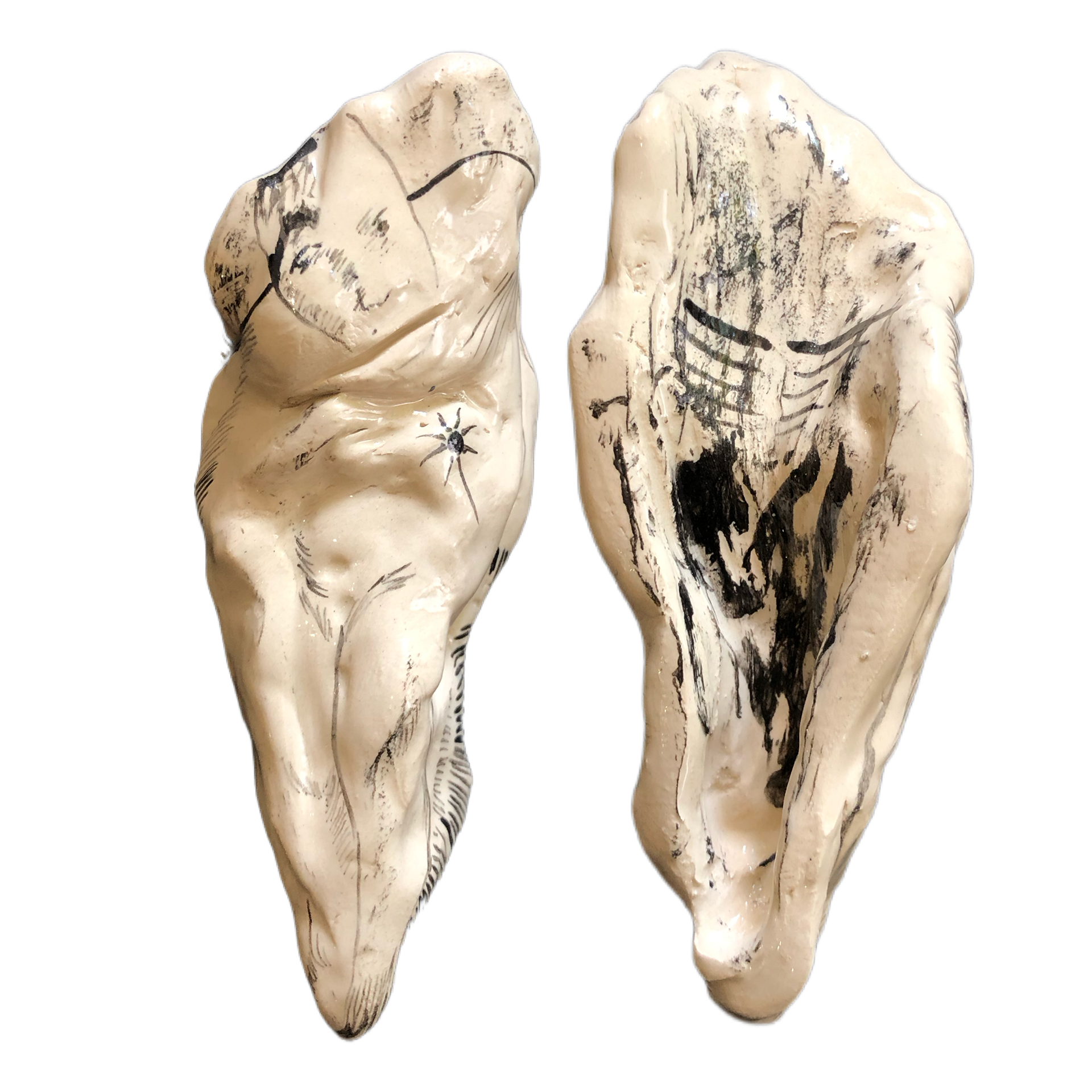 Metamorphosis 1, 2023, glazed ceramics, 43x65x158 mm