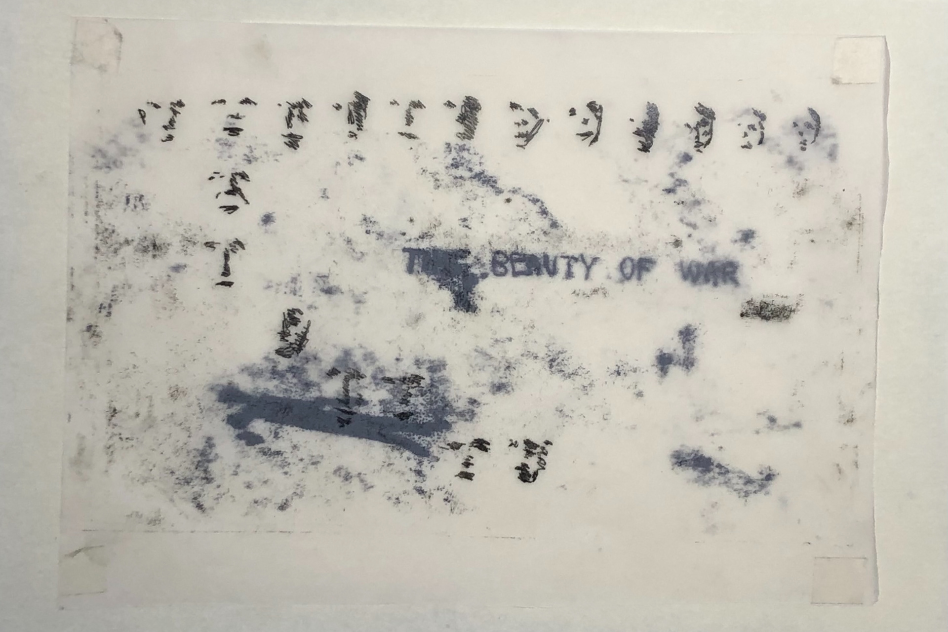 The beauty of war 0, 2022, diatype print on parchment and  tracing paper, 172x249 mm