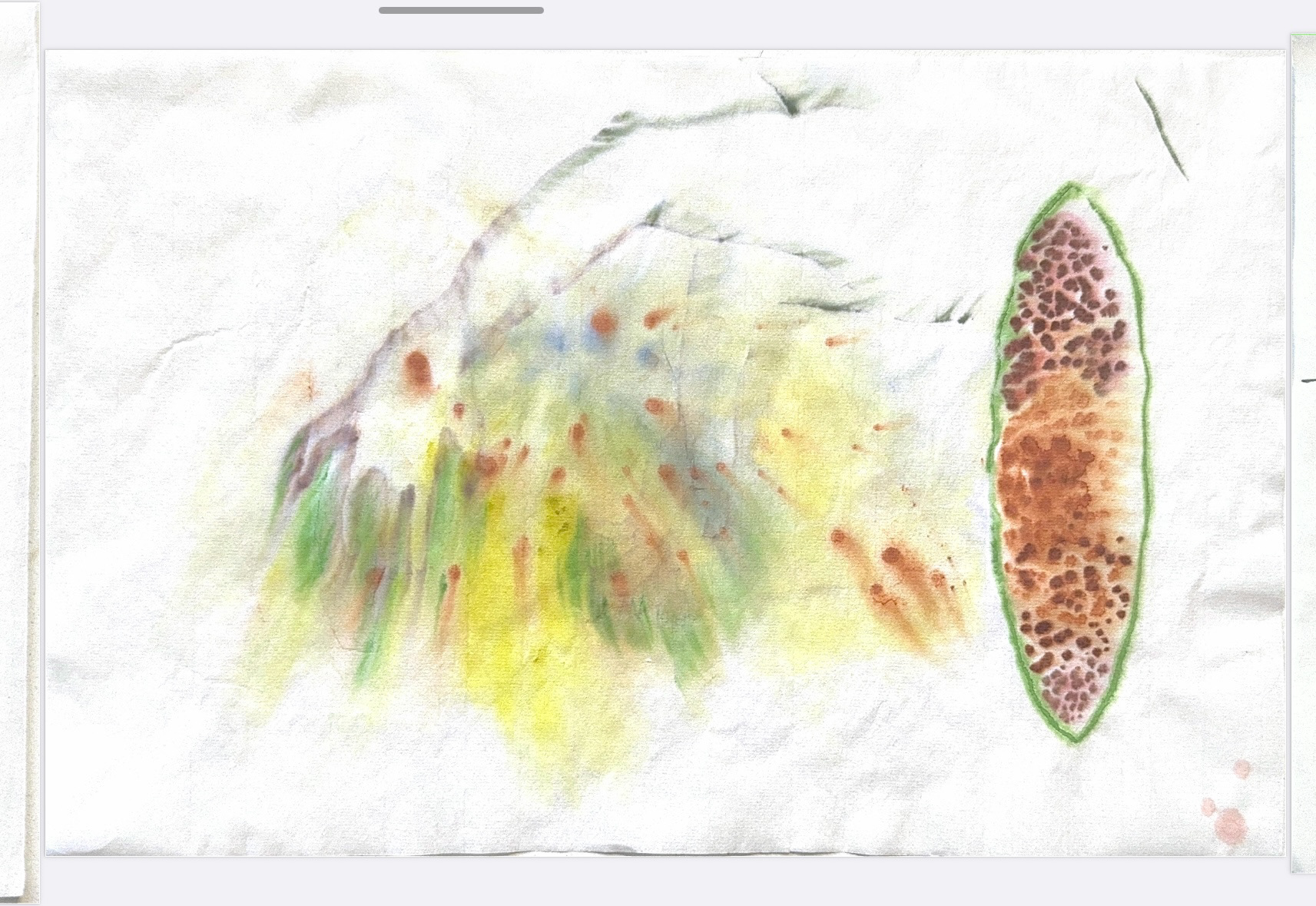 Спіймати початок (To catch the beginning ), 2025, watercolor on rice paper, 223x340 mm