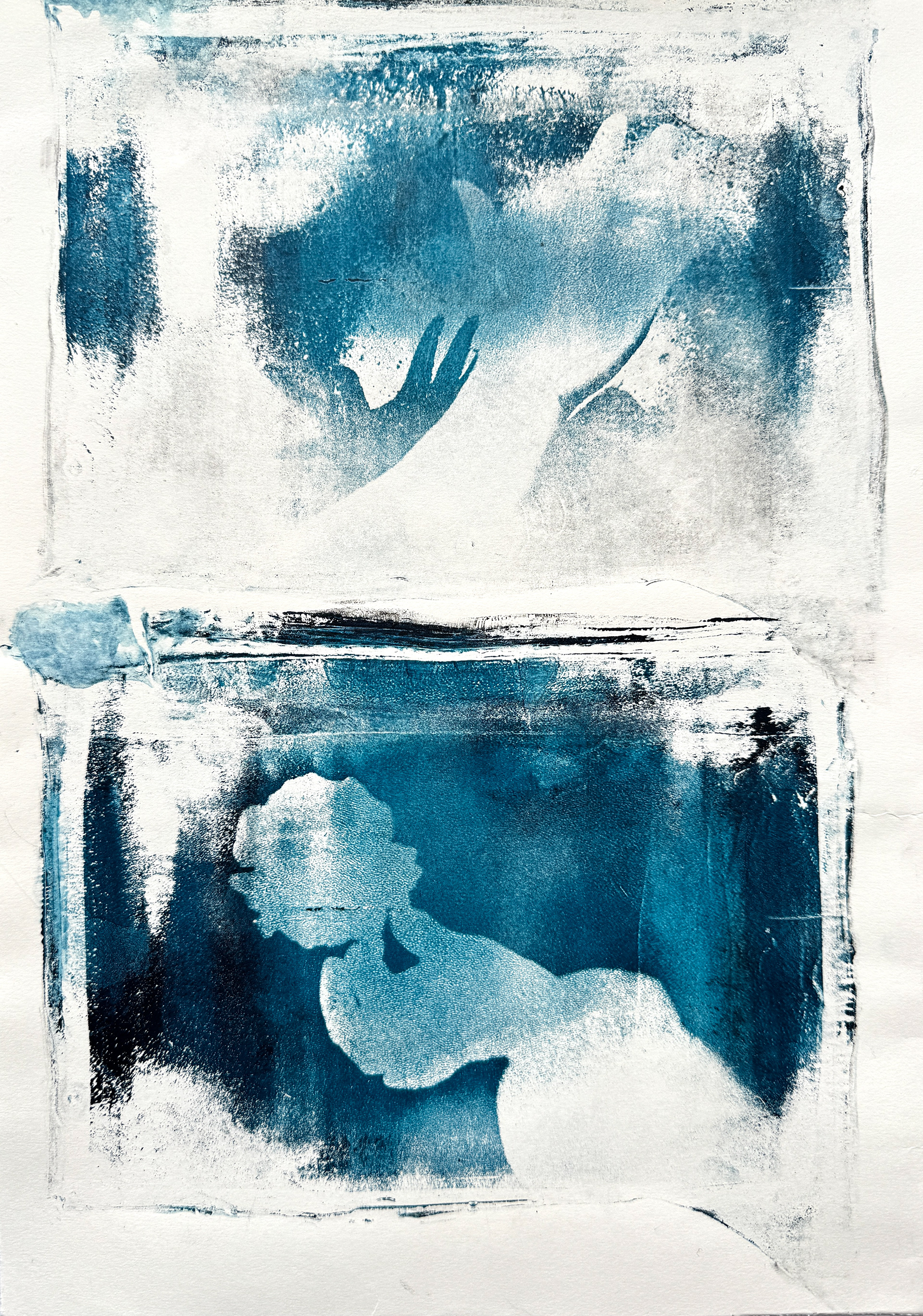 2023, acrylic monotype print on paper, 251x350 mm