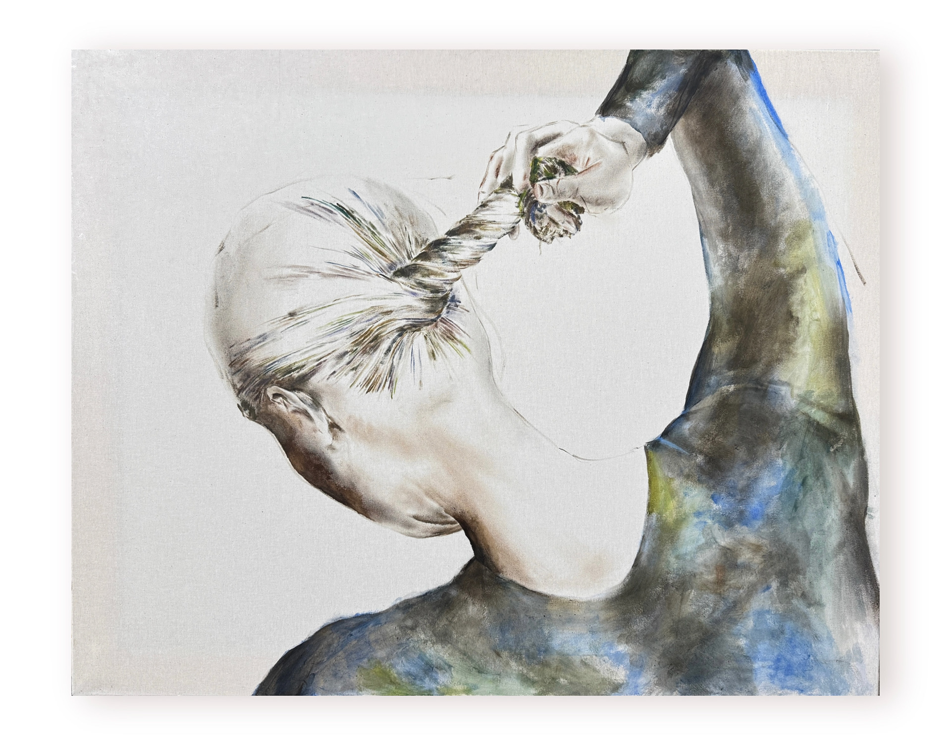 2025, acrylic on gelatin sized textile, 80x100 cm