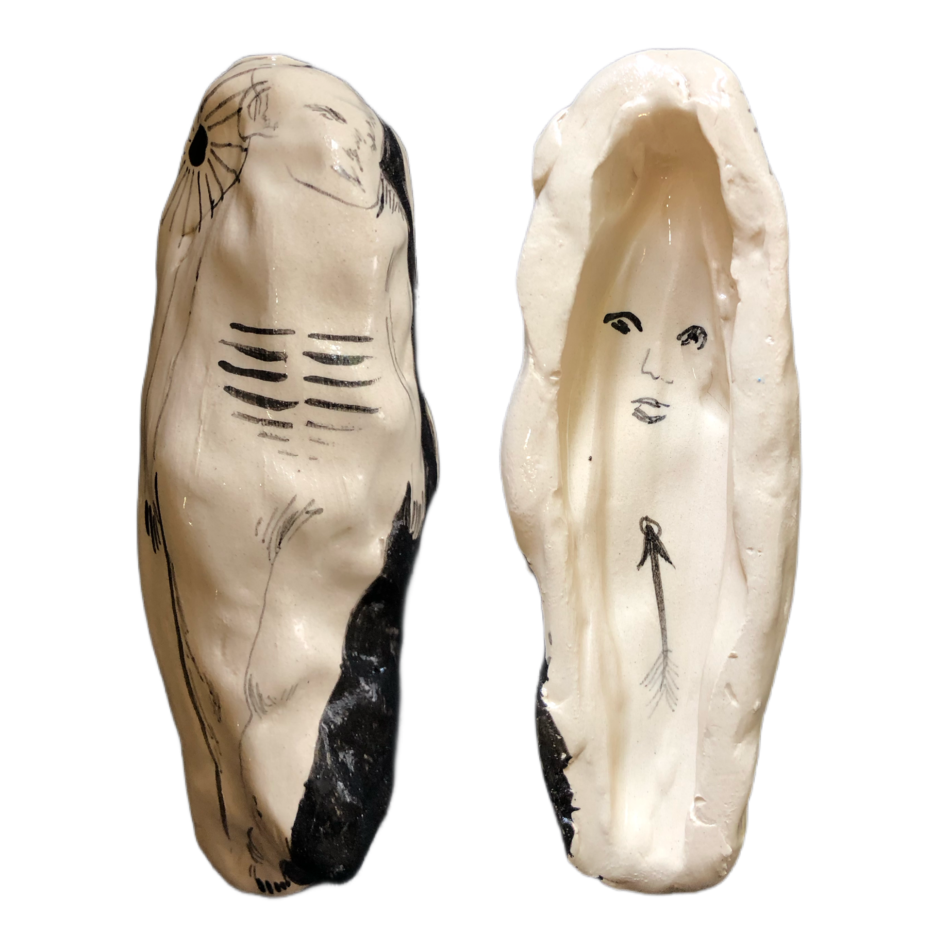 Metamorphosis 0, 2023, glazed ceramics, 35x52x147 mm