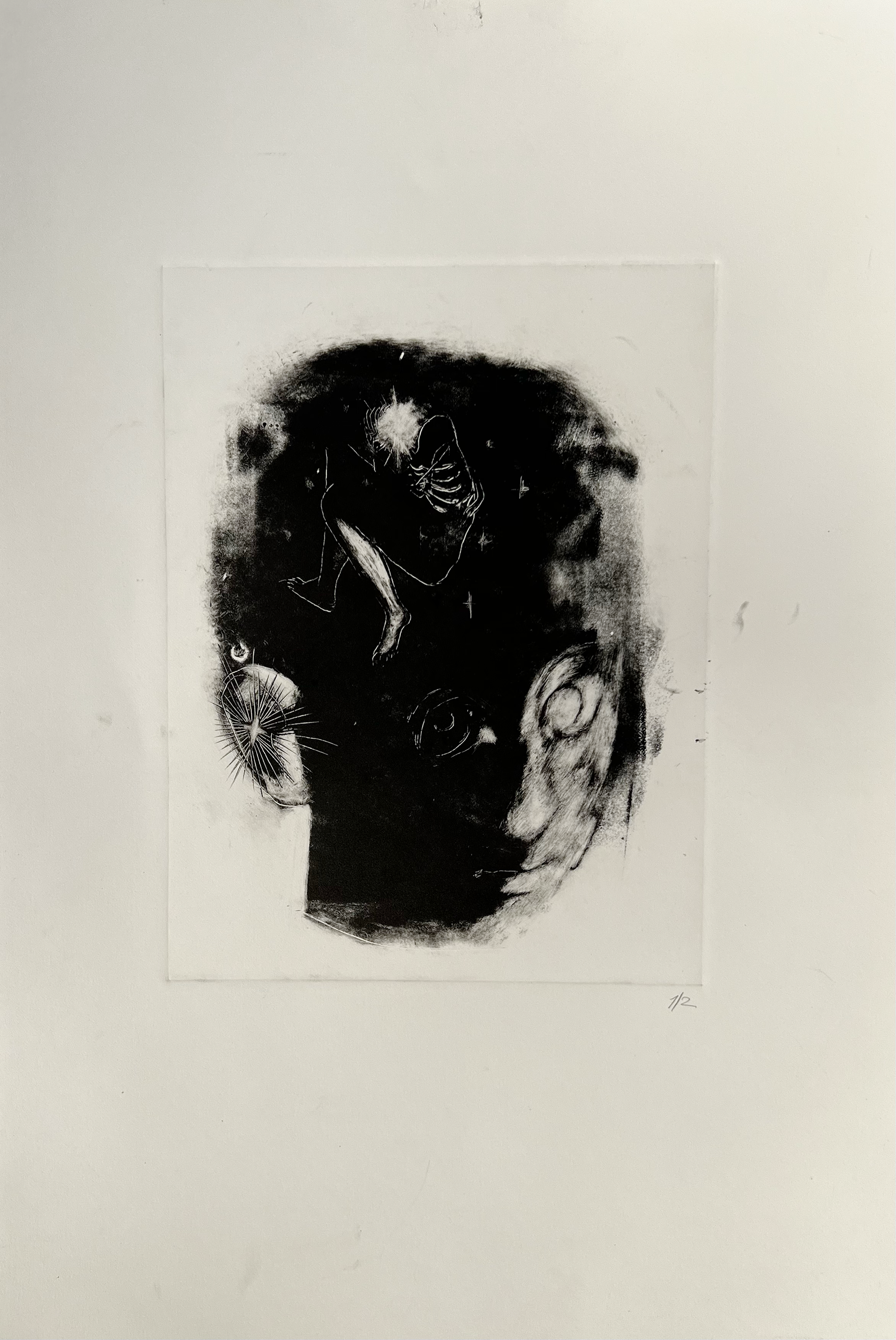 In My Head:  You, I, They, We, 2022, monotype print on paper 1/2, 380x559 mm