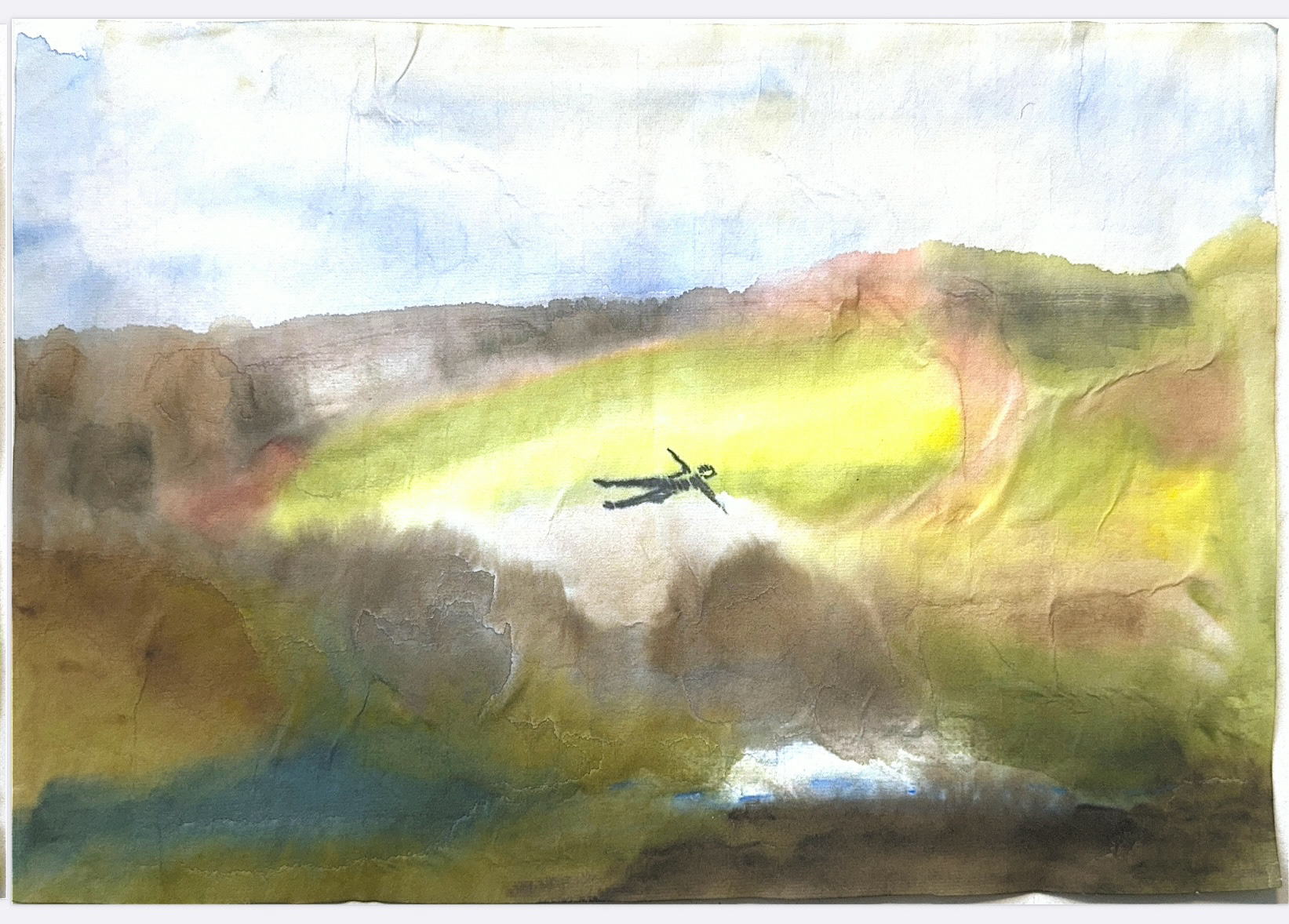 Самота (Solitude), 2025, watercolor on rice paper,