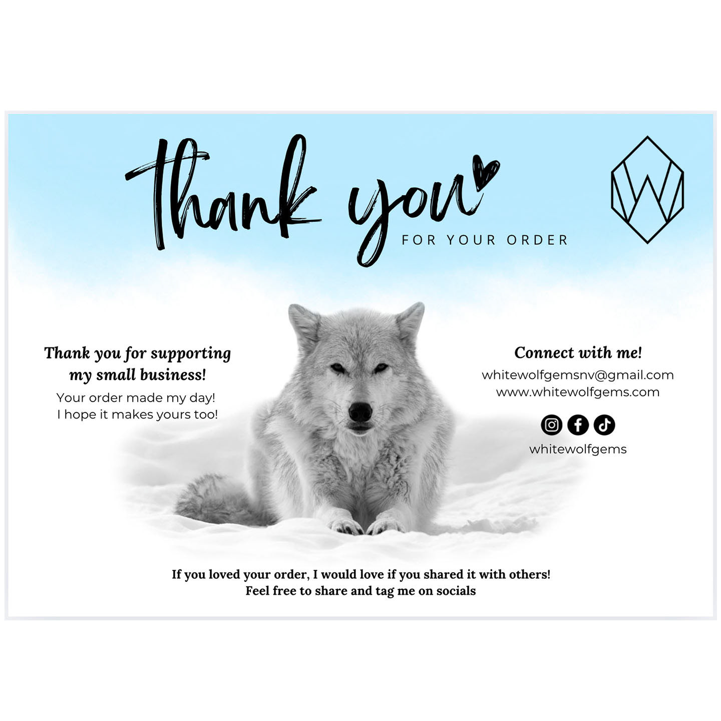 Order Card Insert