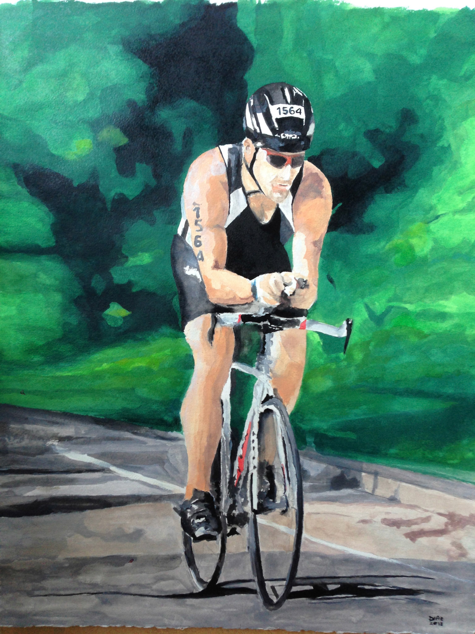 Triathlete 1564 - Watercolor