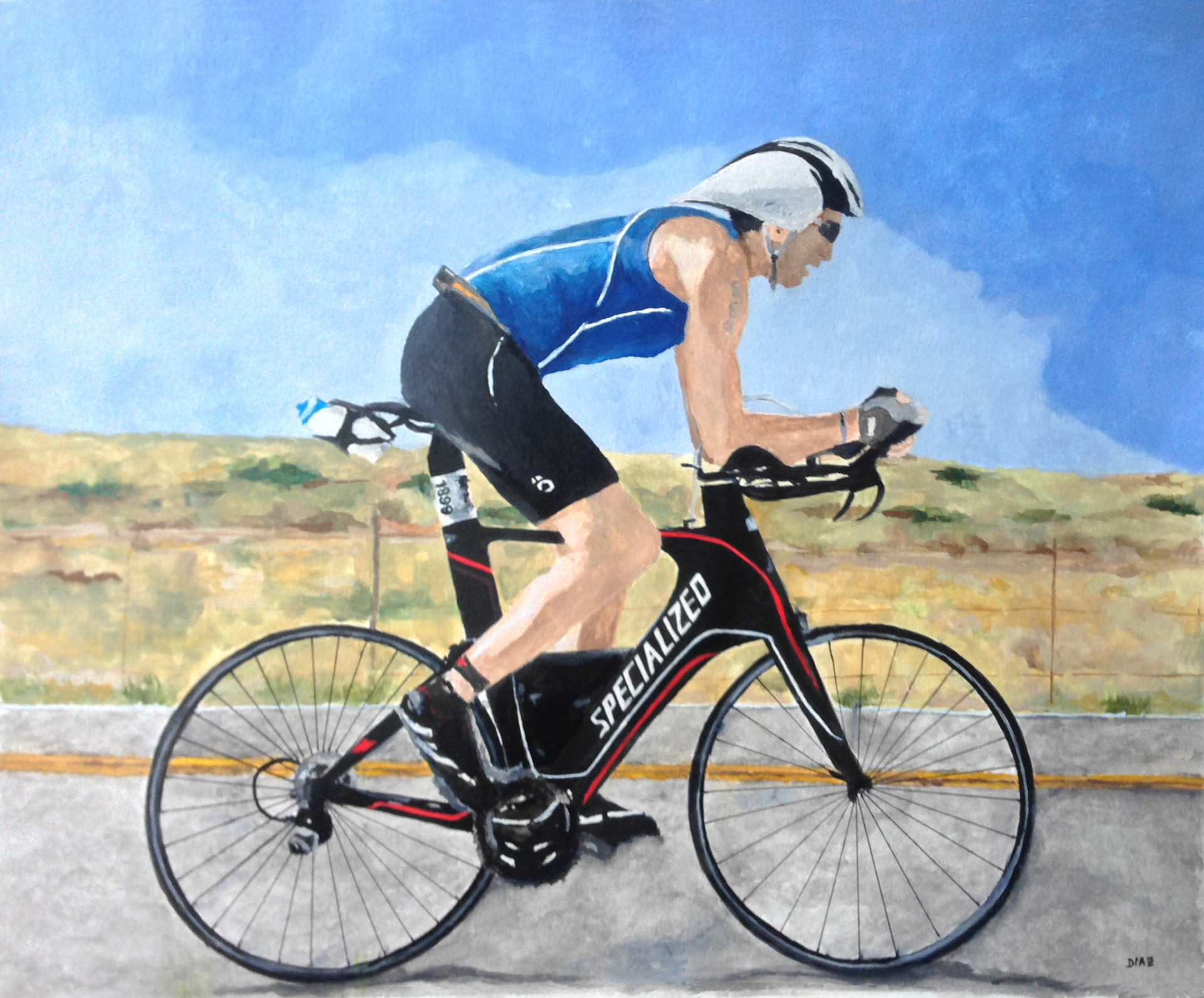 Boulder, Colorado Ironman Athlete - Watercolor