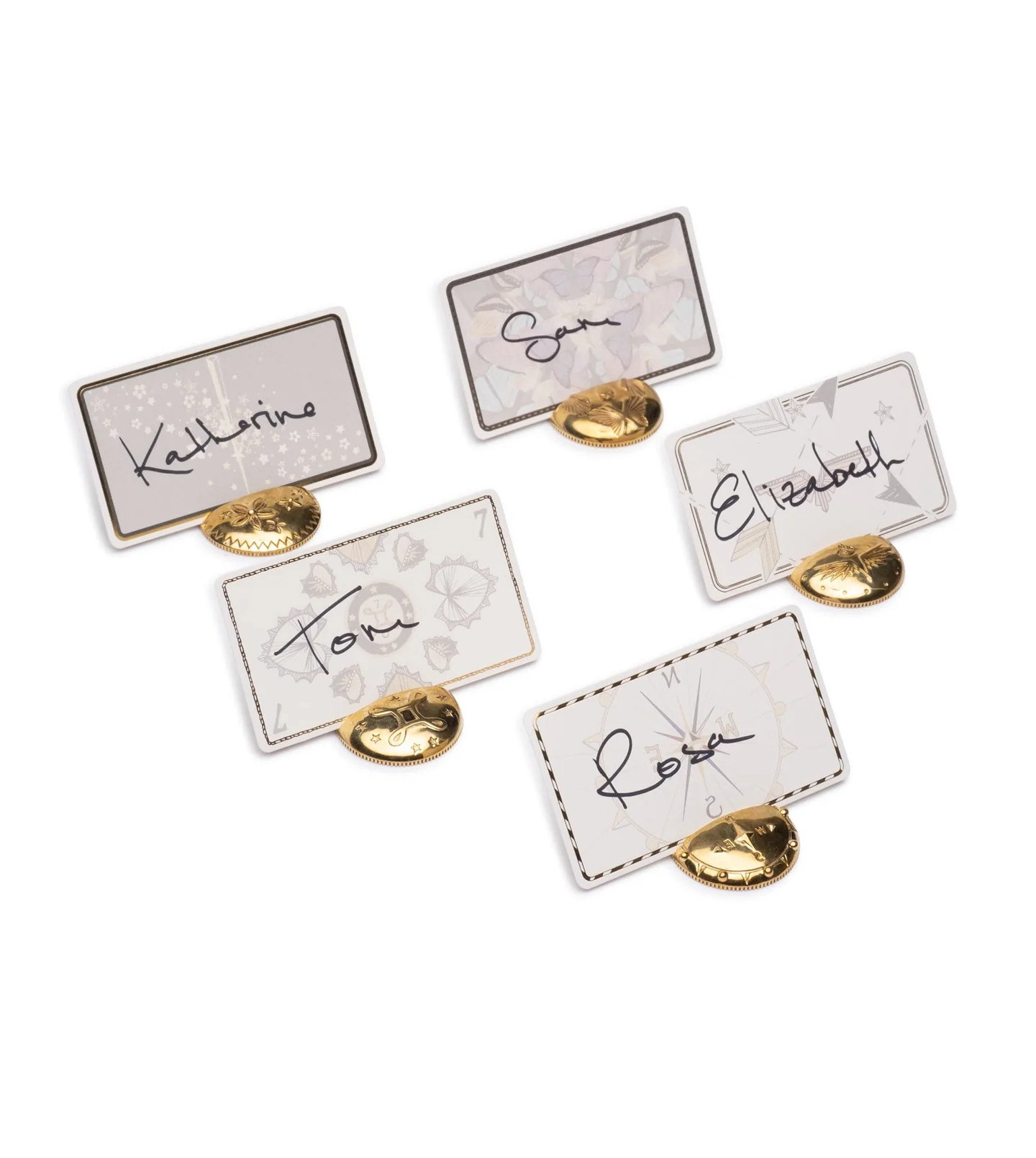 Place card holders in use