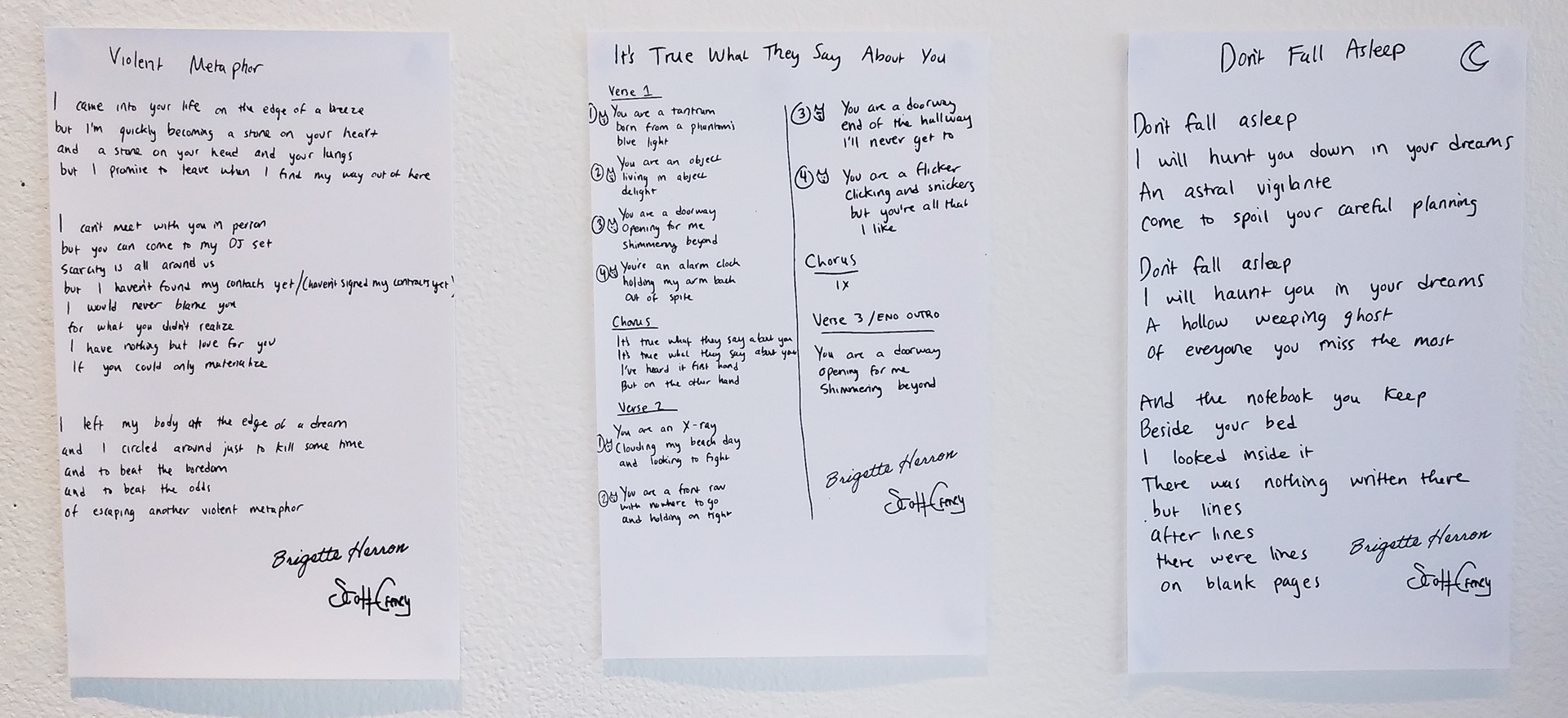 Lyrics Sheets