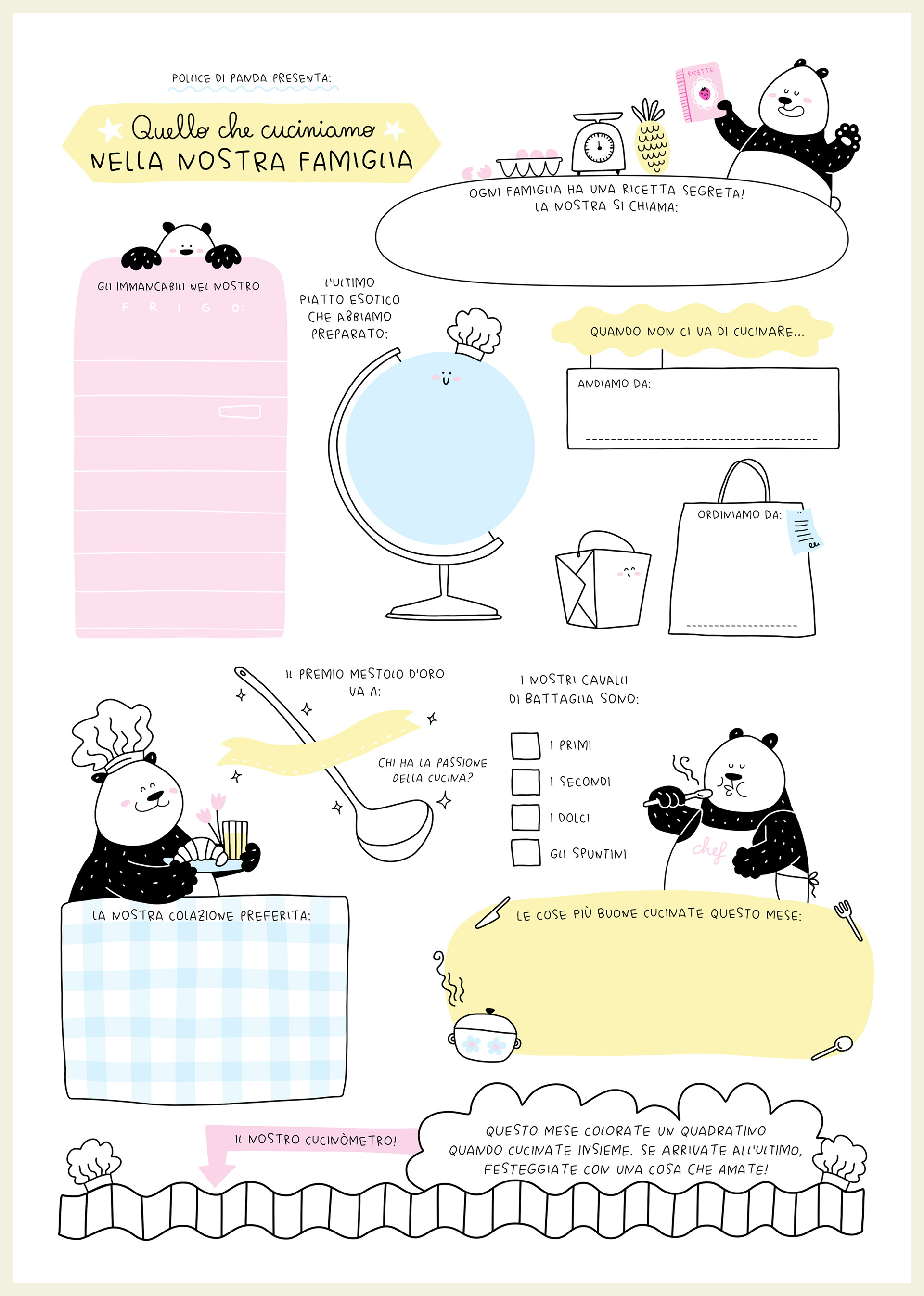 "What we COOK in our Family" | Activity Sheets - Personal Work