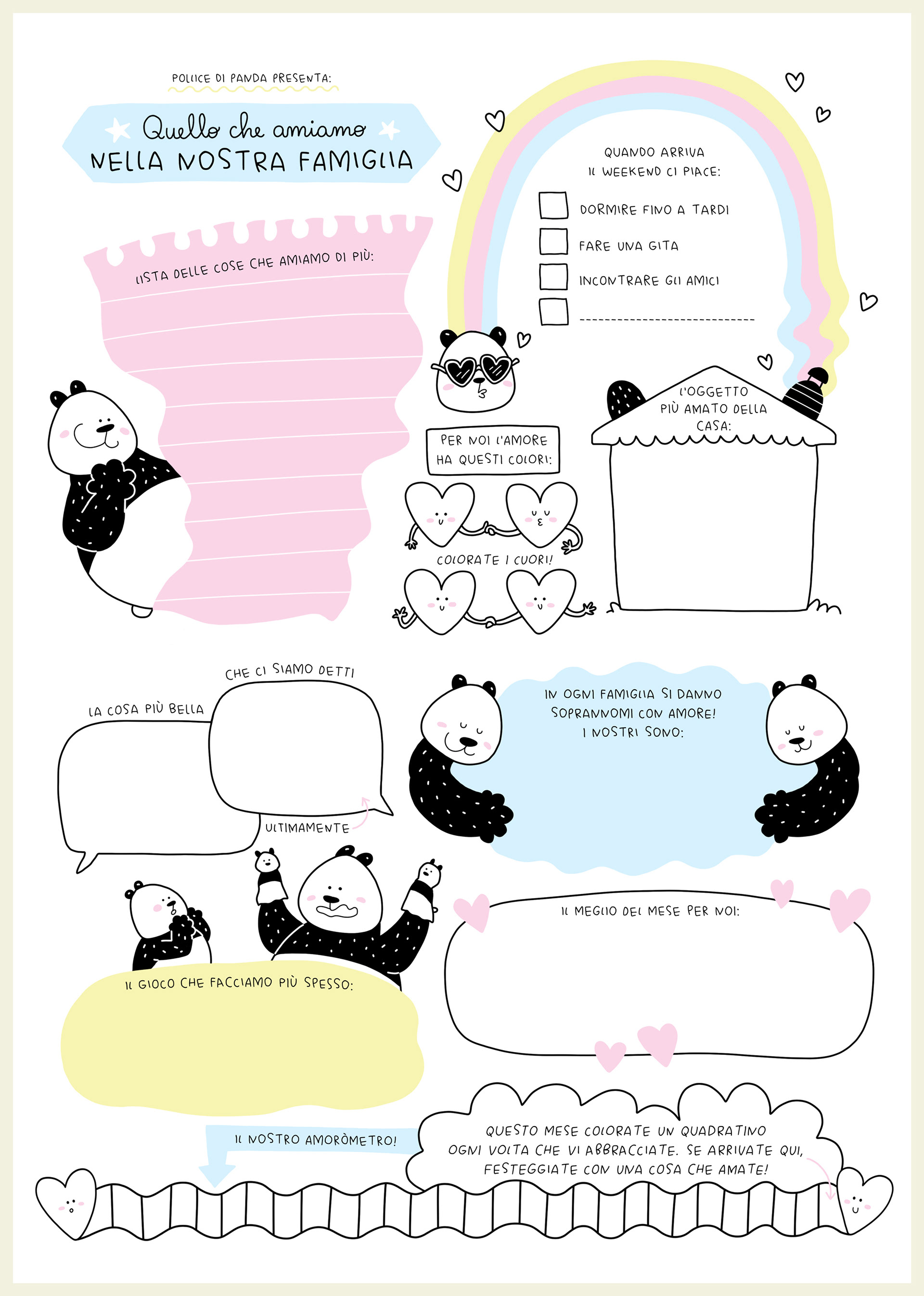 "What we LOVE in our Family" | Activity Sheets - Personal Work