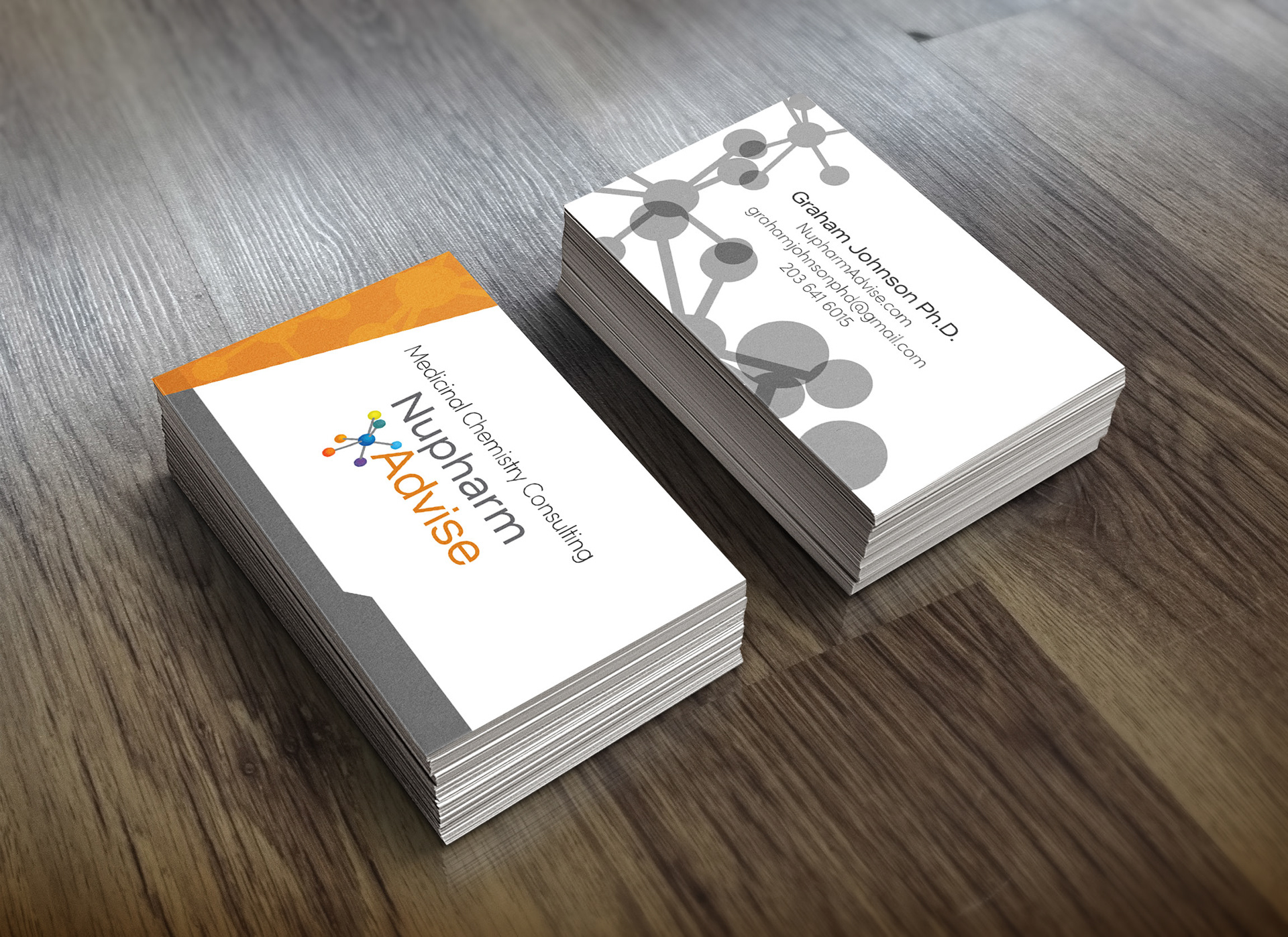 Final logo and business card design square corners