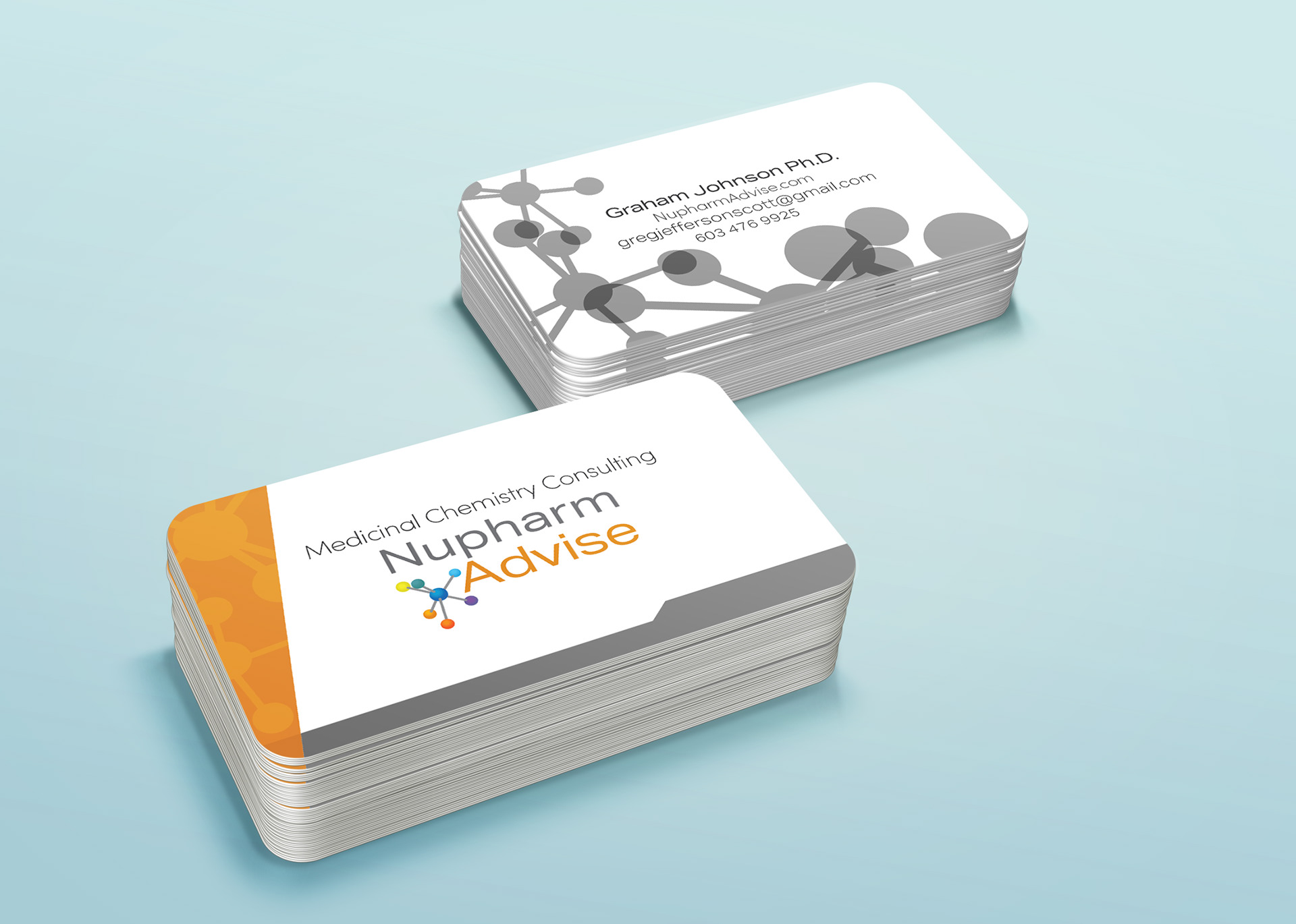 Final logo and business card design rounded corners