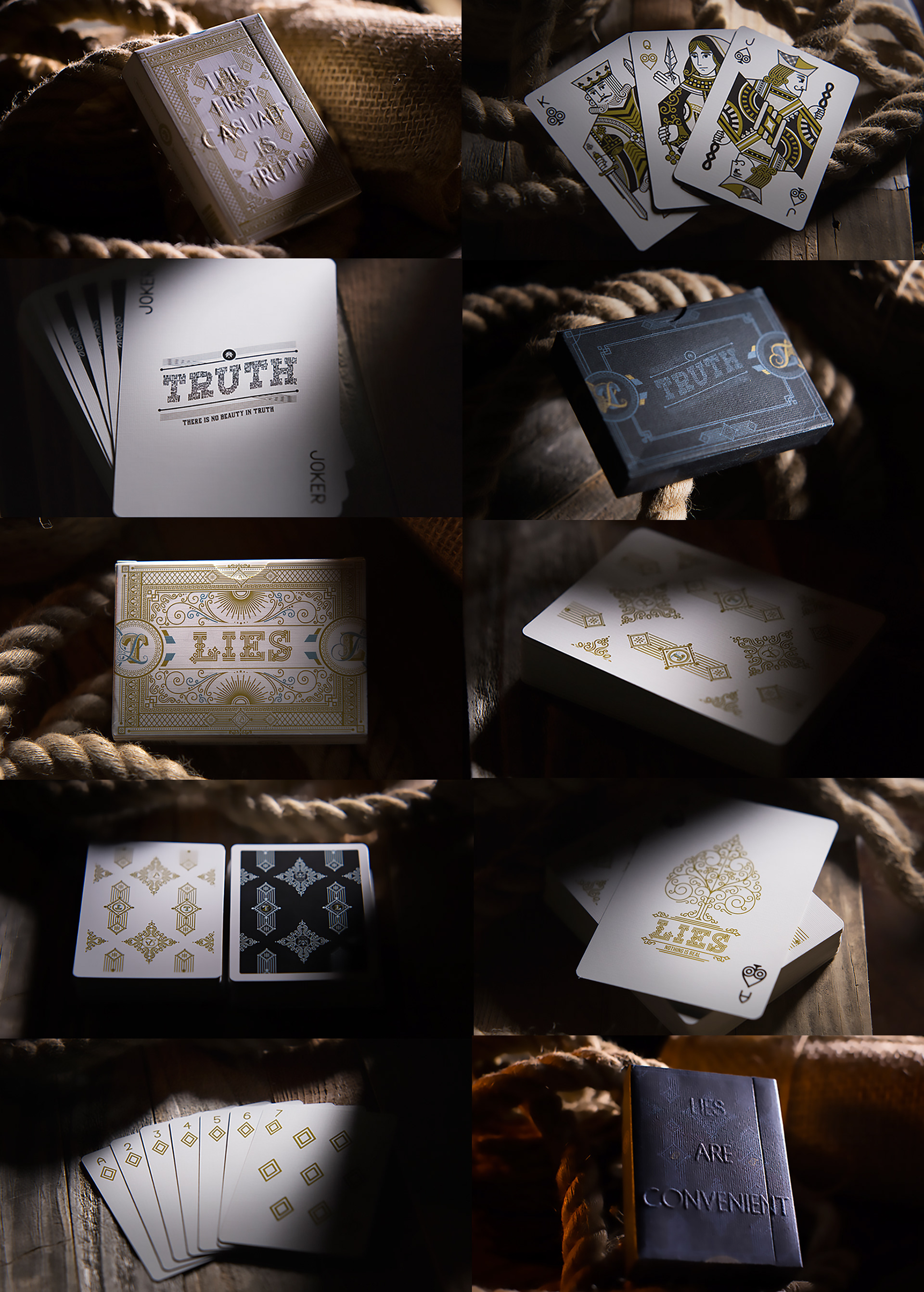 truth lies playing card packaging design vector typography custom royal cards numbers tuck box card back