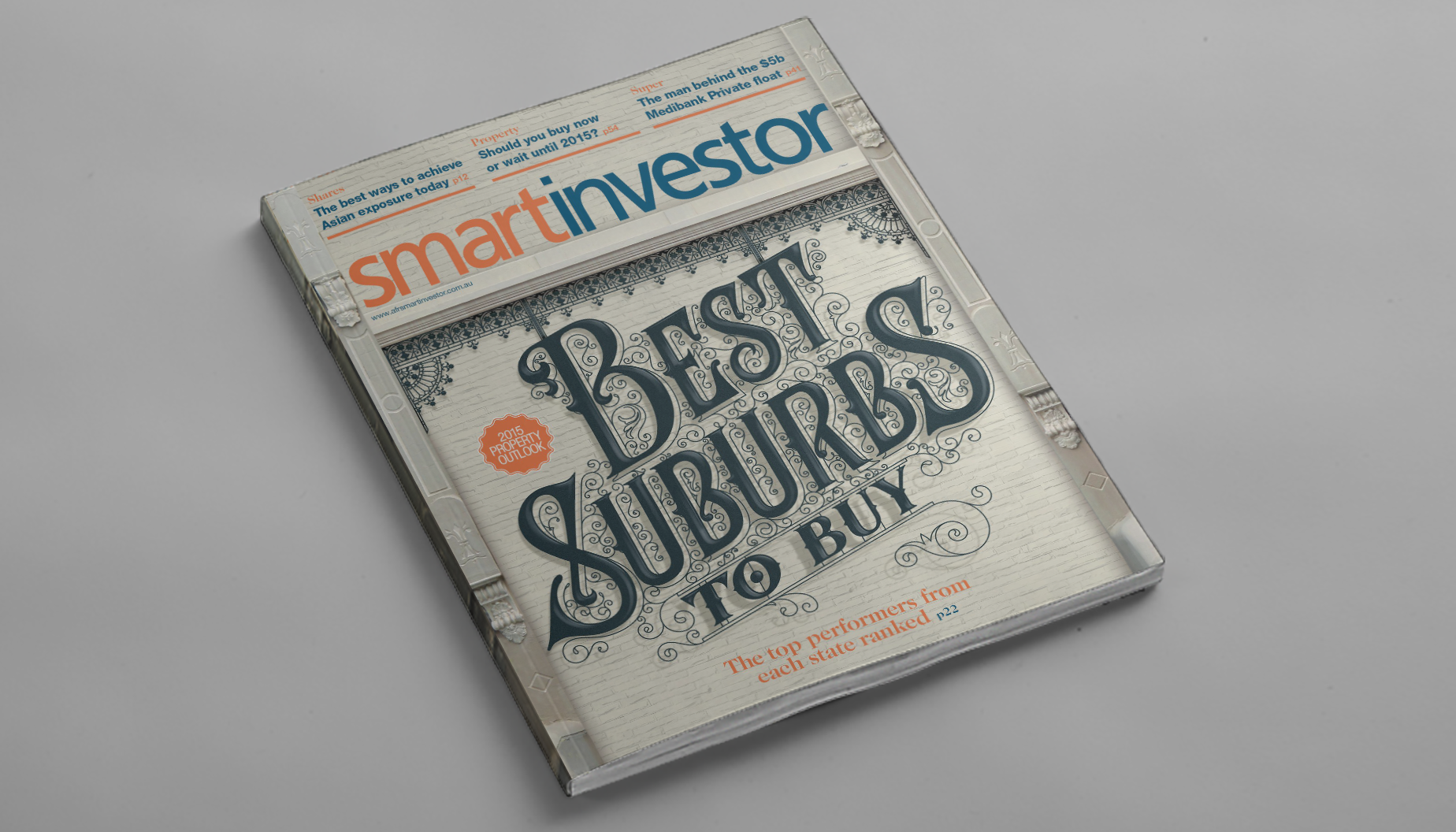 smart investor magazine cover vector lettering typography type lock up