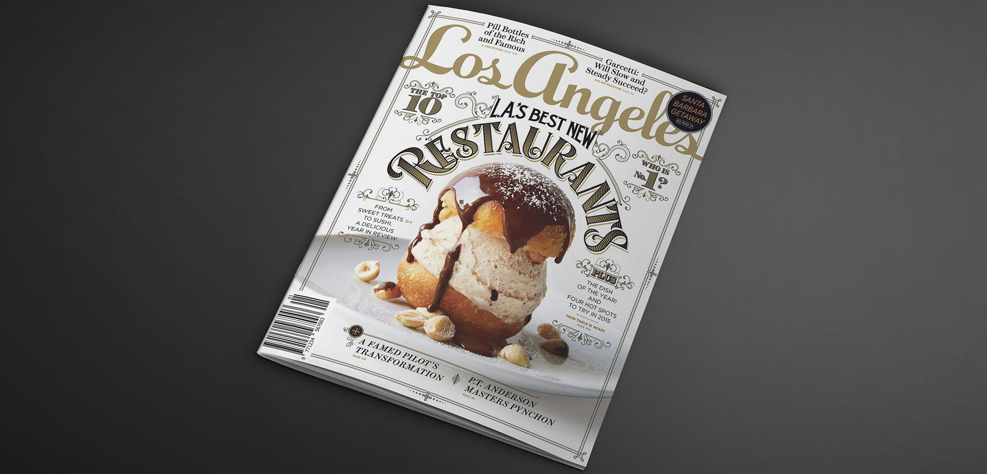 los angeles magazine cover lettering LA's best new restaurant
