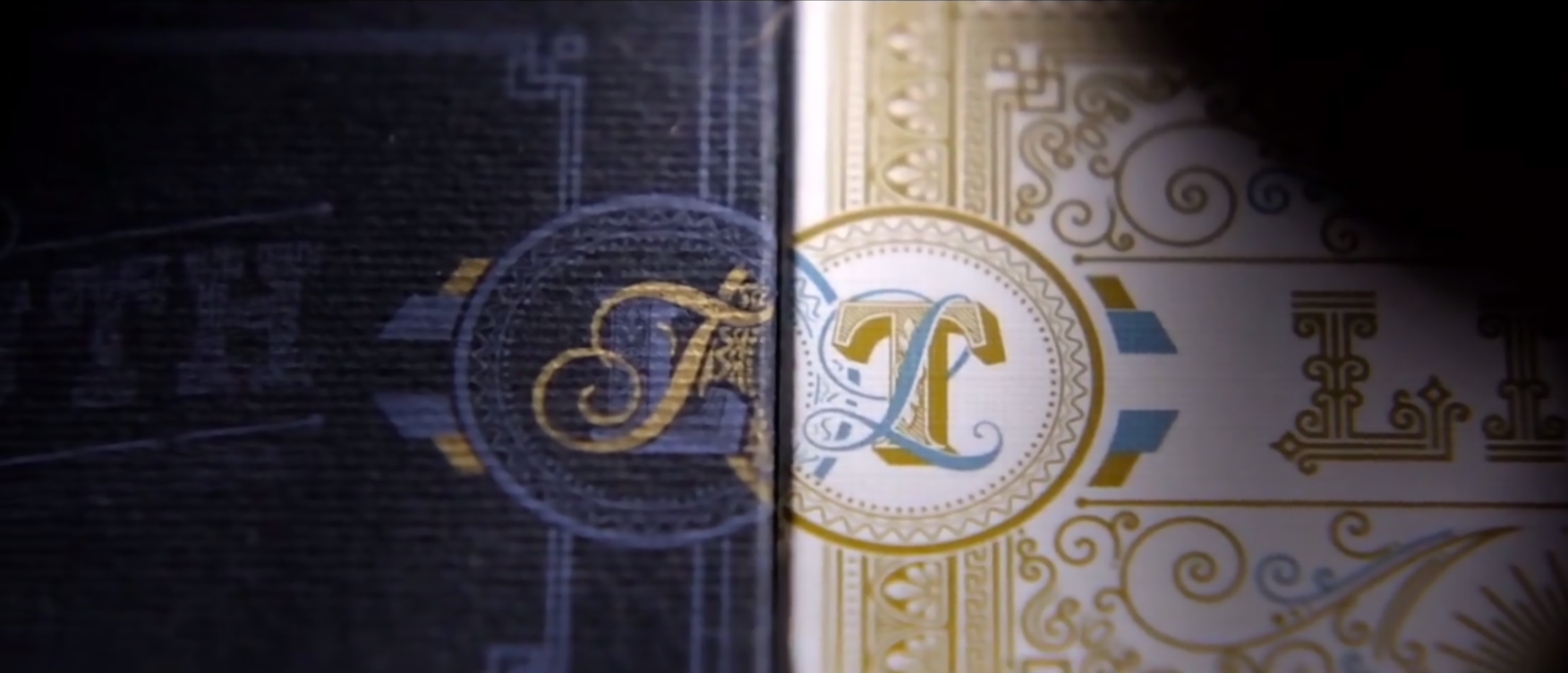 intertwined monogram type lettering packaging playing cards tuck box design