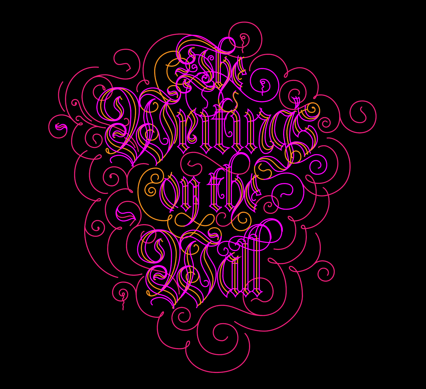 exhibition graphic projection vector lettering animation writing's on the wall pixel rough digital typography