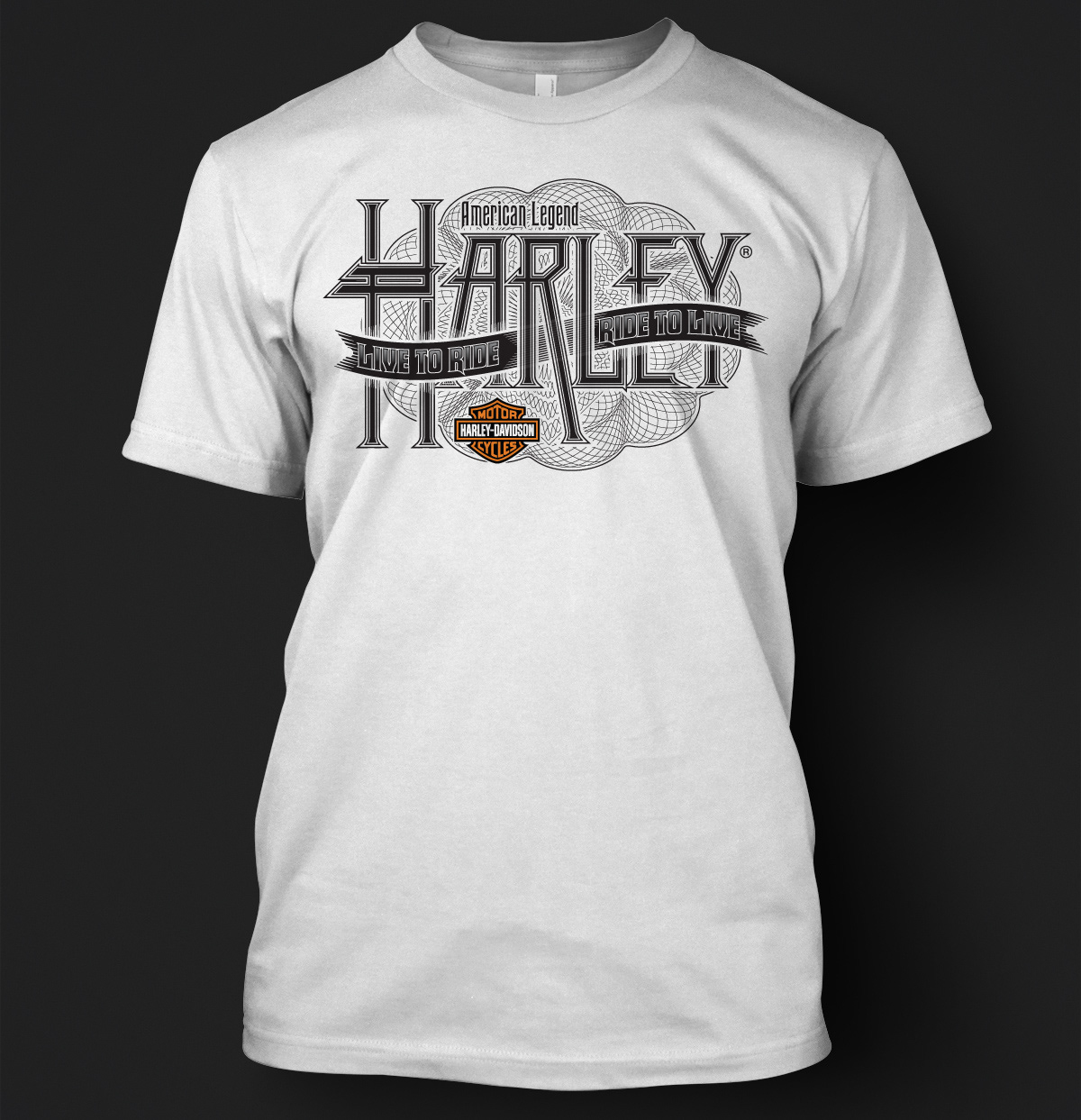 harley davidson apparel art vector illustration tee tshirt top banner guilloche