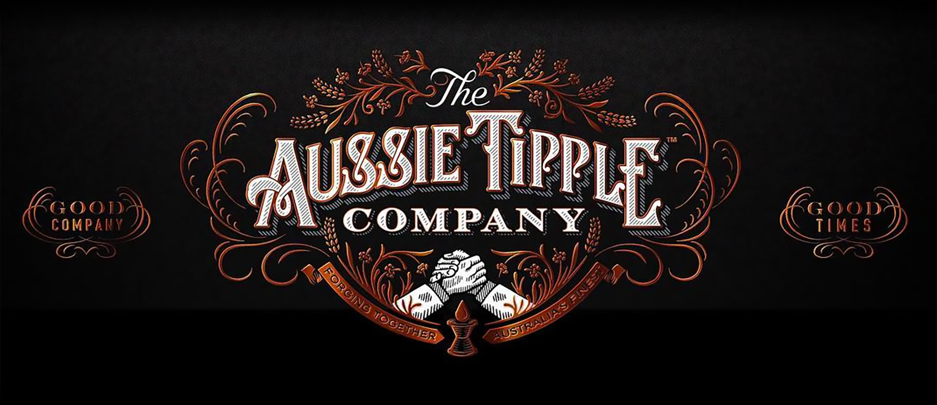 the Aussie tipple company alcoholic beverage label design australian vector flourish calligraphy