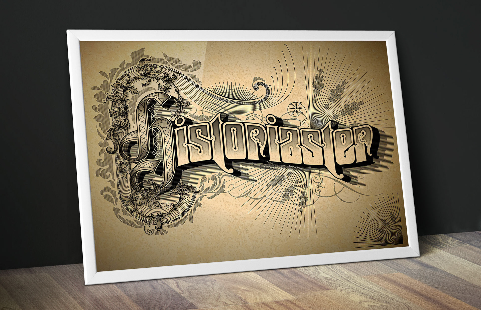 historiaster vector vintage lettering typography art poster