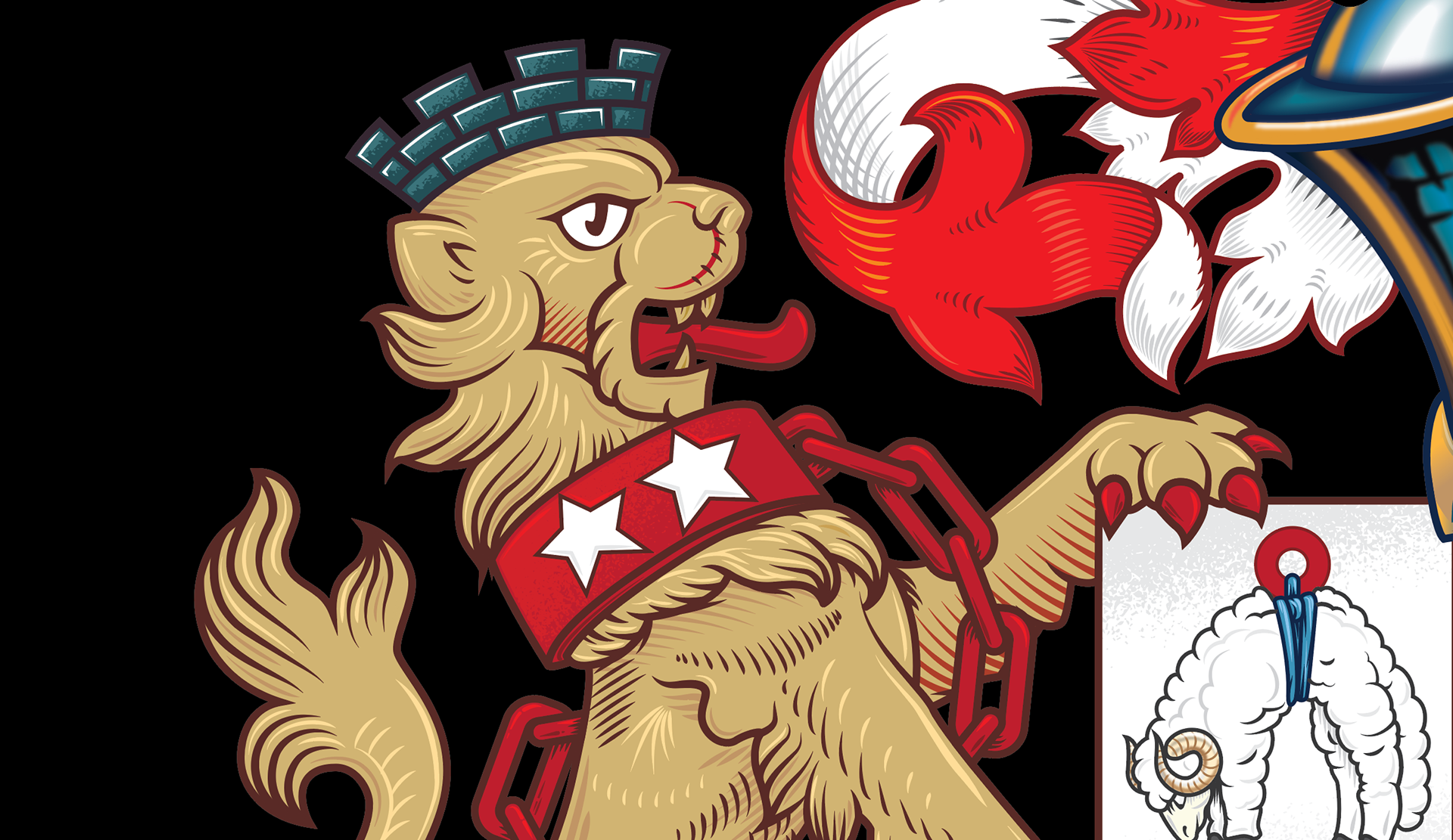 close up of melbourne city coat of arms