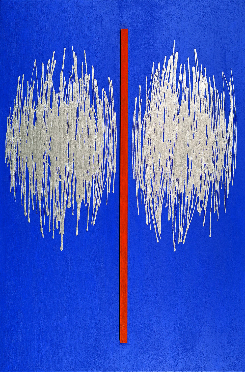 Axis 02, acrylique, sable, bois et peinture métallisée sur toile, 120x80 cm.