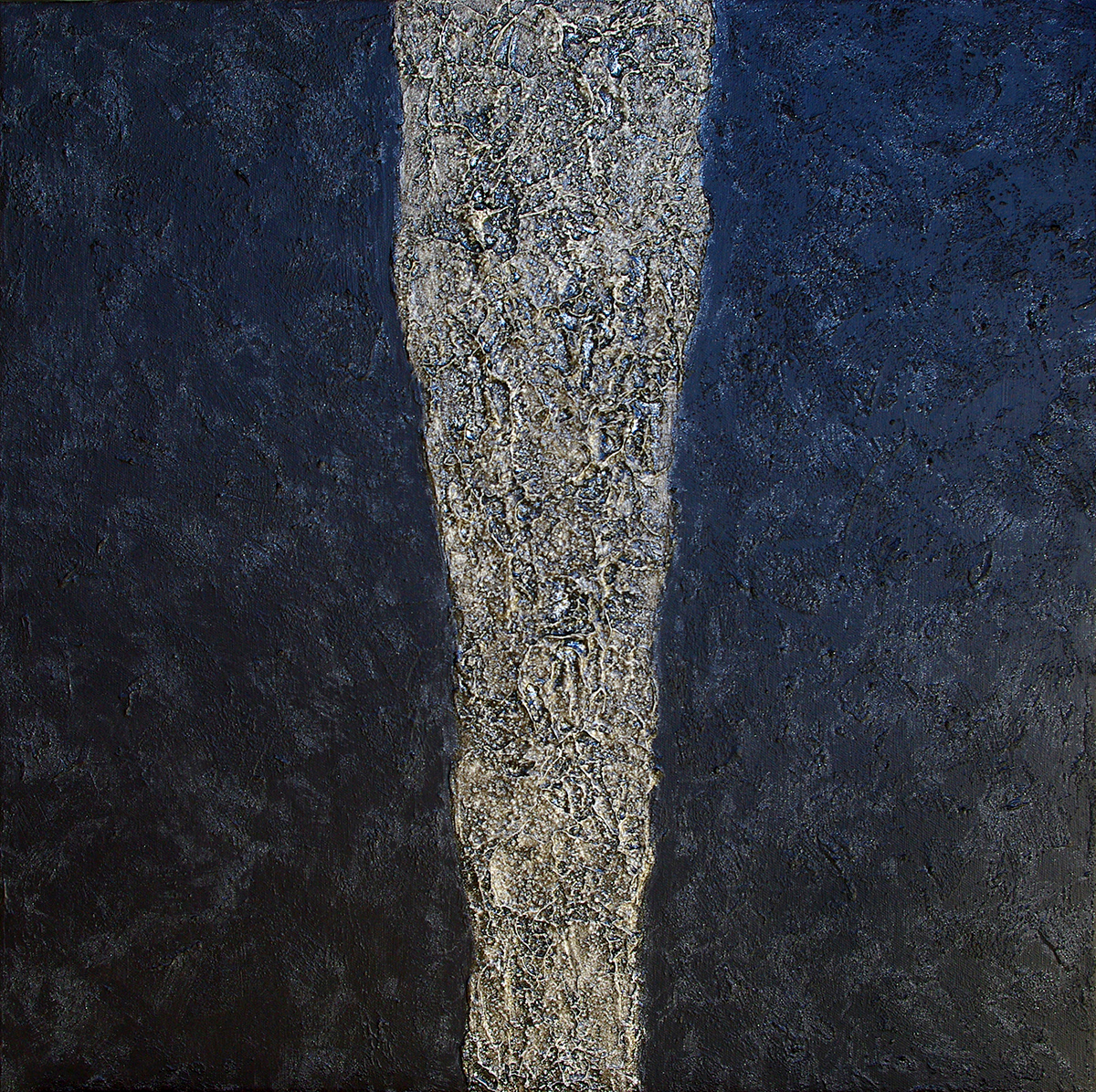 Prologue 04, acrylique, sable et pigments métalliques sur toile, 60x60 cm.