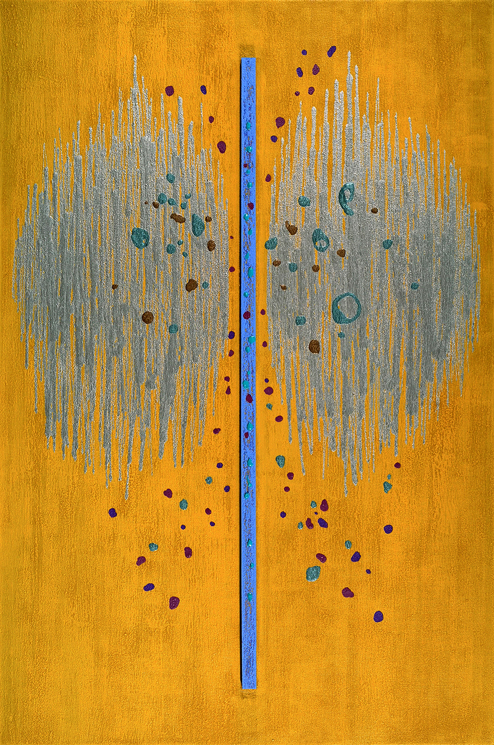 Axis 03, acrylique, sable, bois et peinture métallisée sur toile, 120x80 cm.