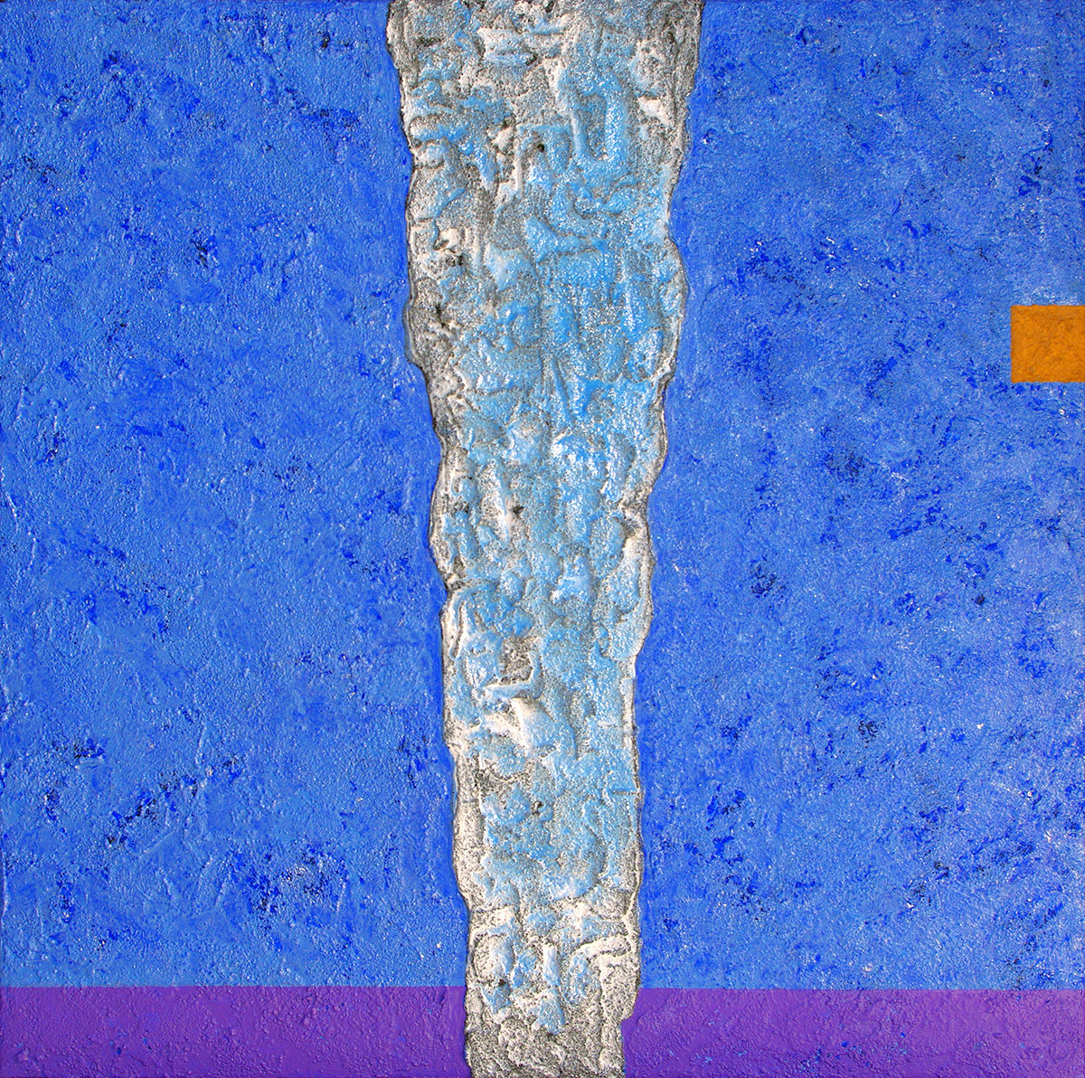 Prologue 05, acrylique, sable et pigments métalliques sur toile, 60x60 cm.