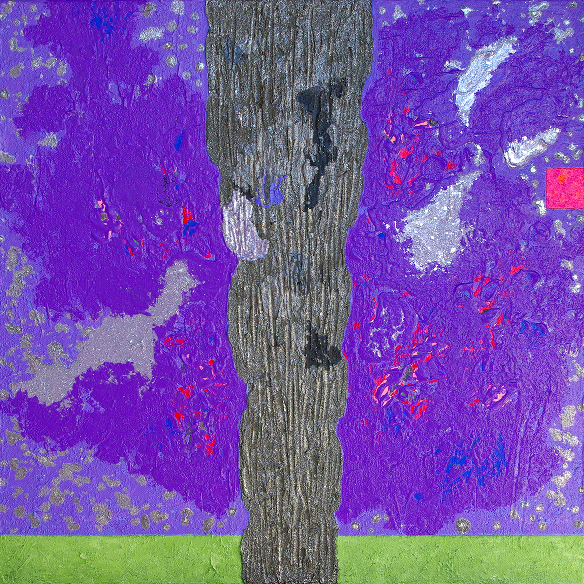 Prologue 07, acrylique, sable et pigments métalliques sur toile, 60x60 cm.