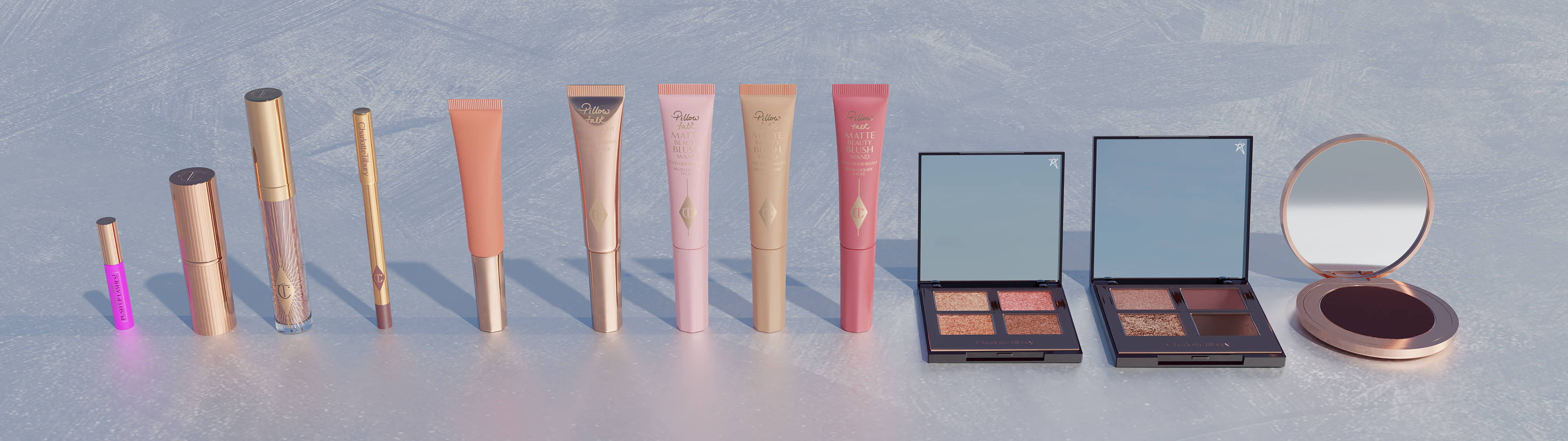 an early concept of the products lined up in a row