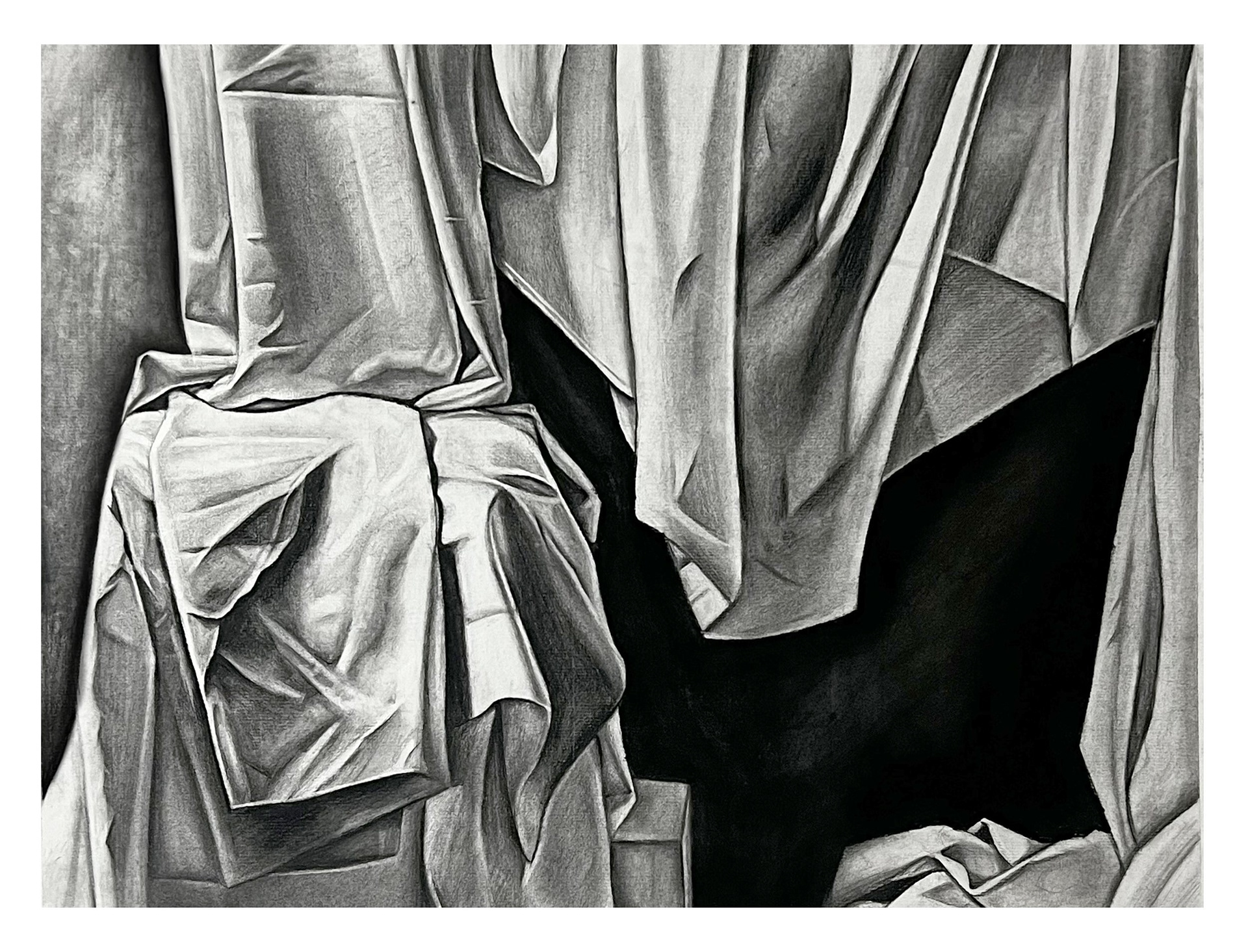 Charcoal on paper, 18 x 24 in.