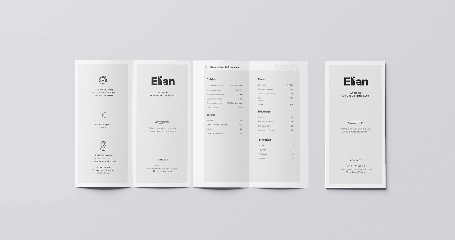 Brochure de prix Elian