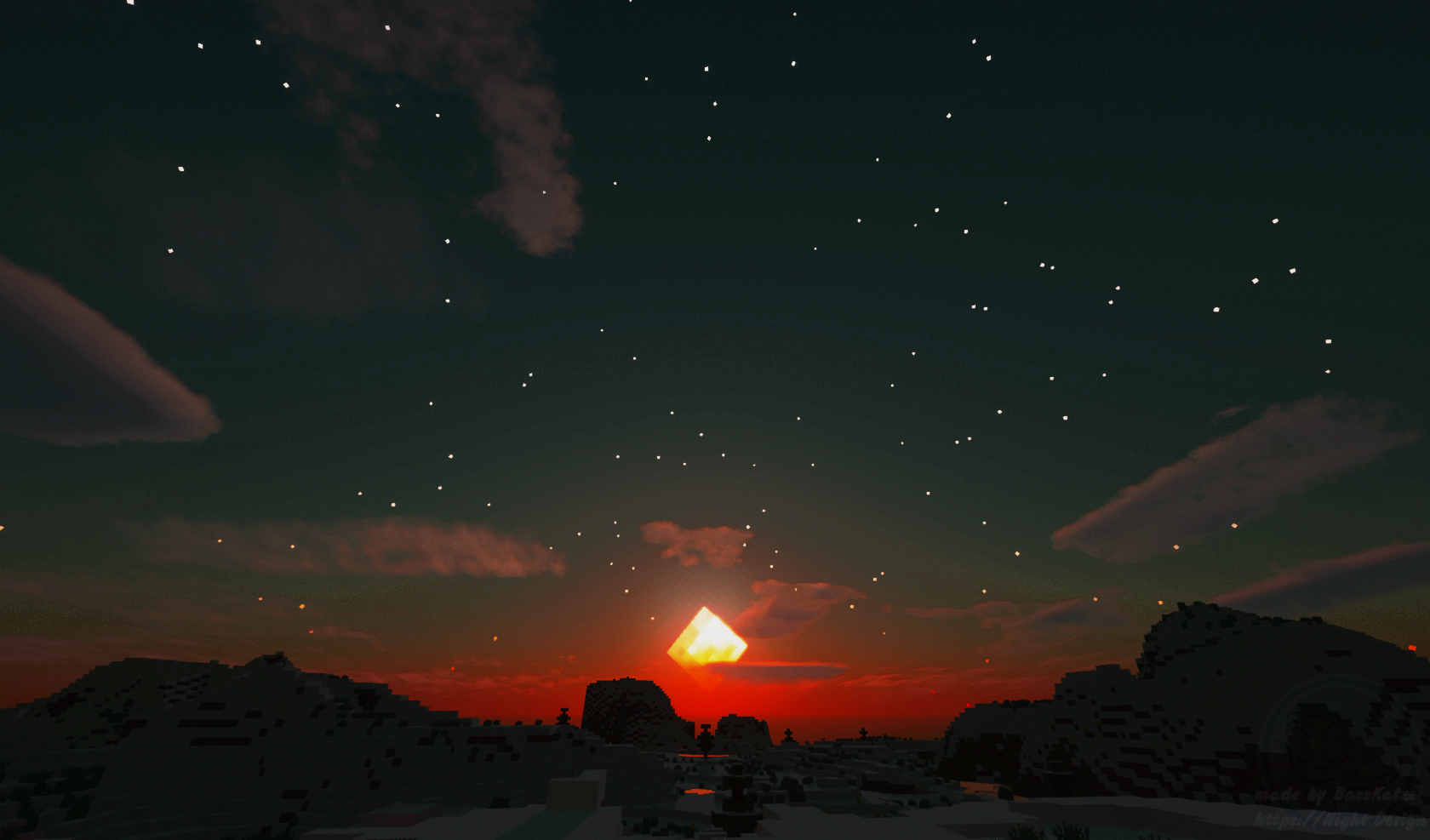 Minecraft 1.20.2 Sunrise with Shader and some color