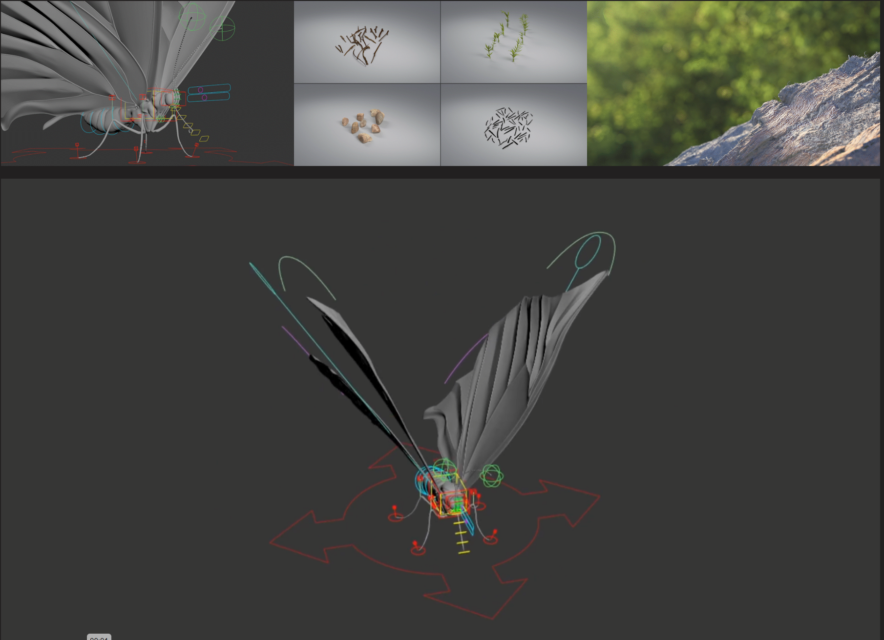 Model and rig by taylor james: https://www.taylorjames.com/oakleaf-butterfly