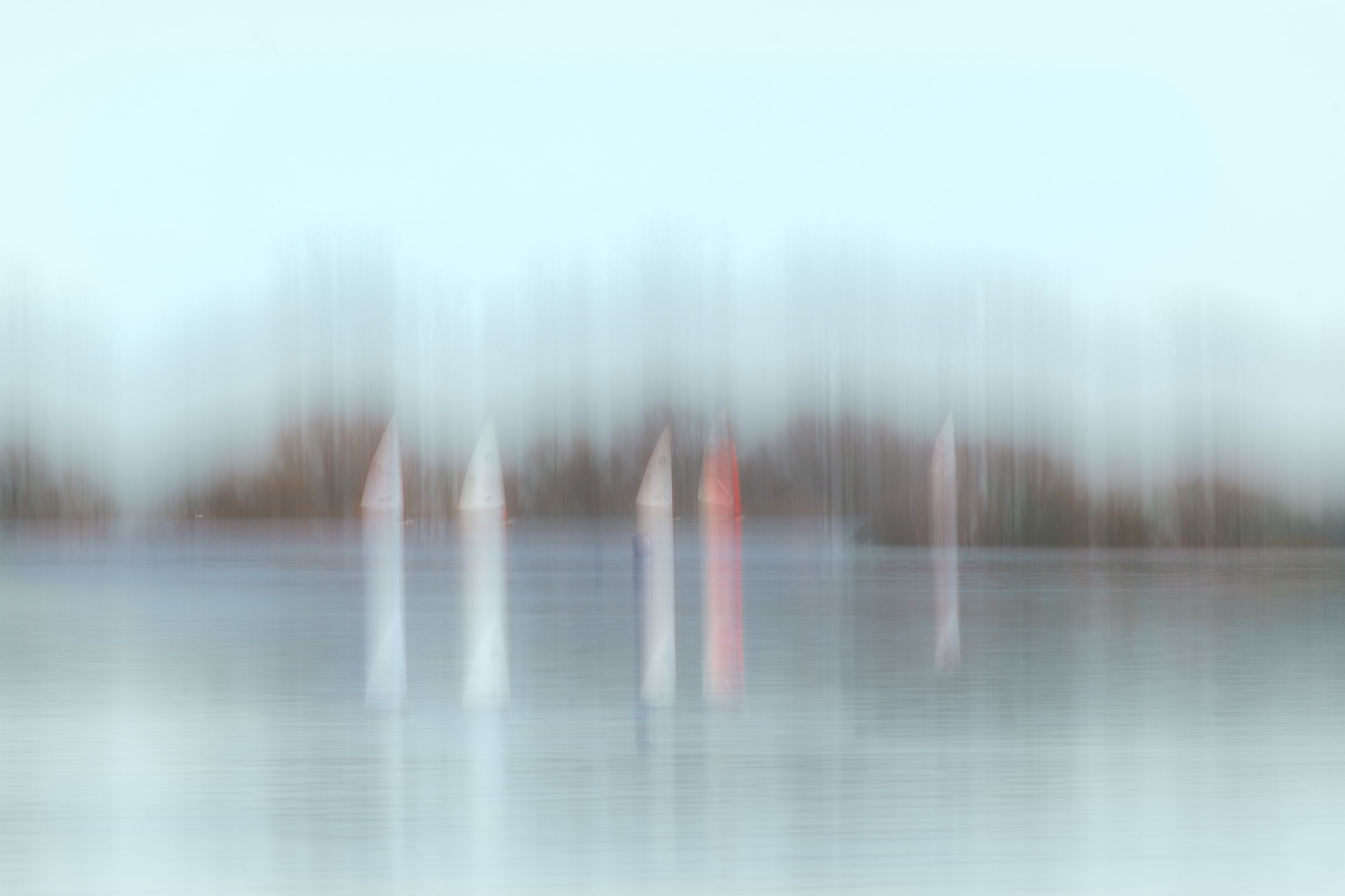 Saling at Priory Lake by Helen Hall