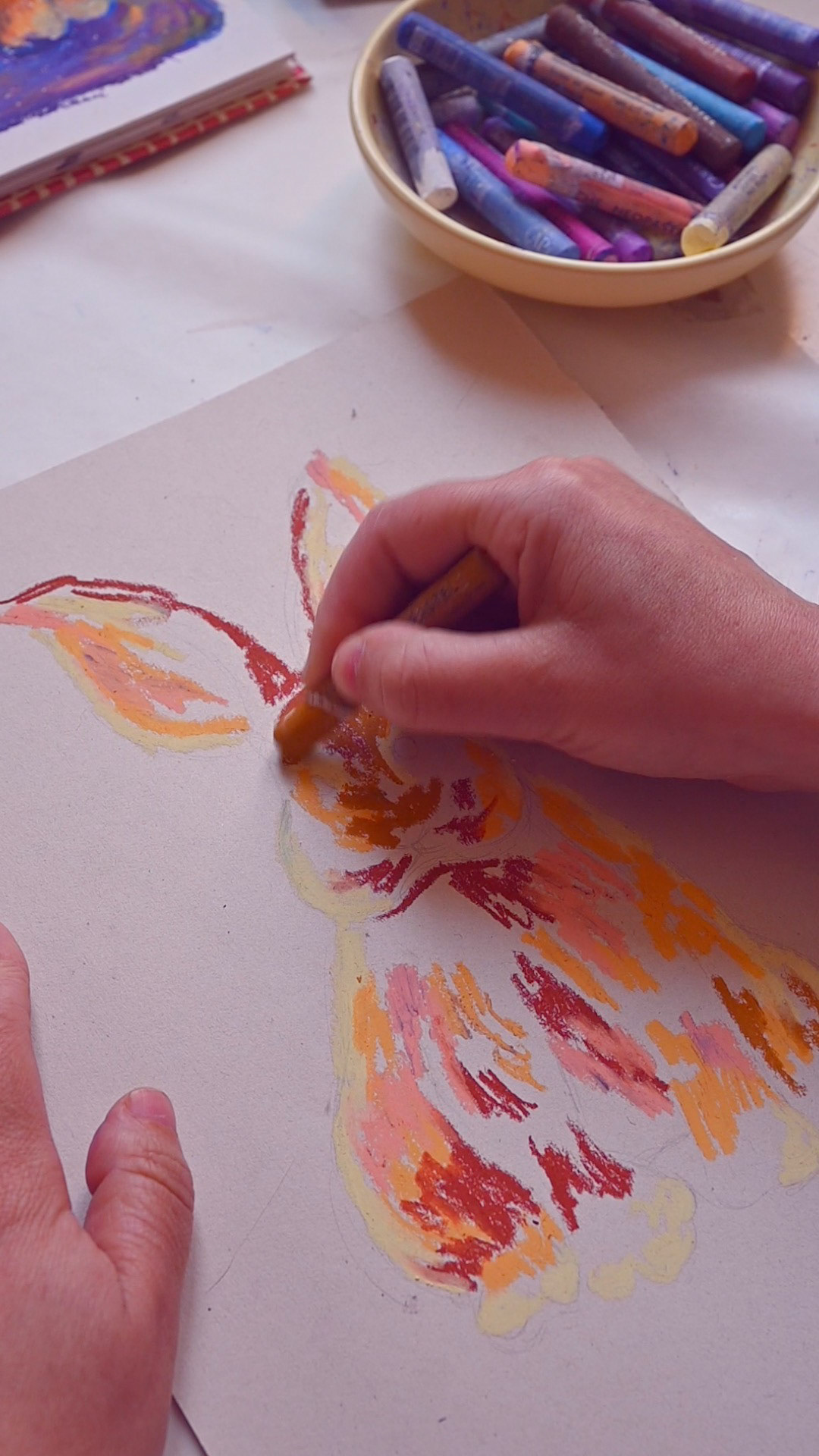 Process Lapin pastels à l'huile