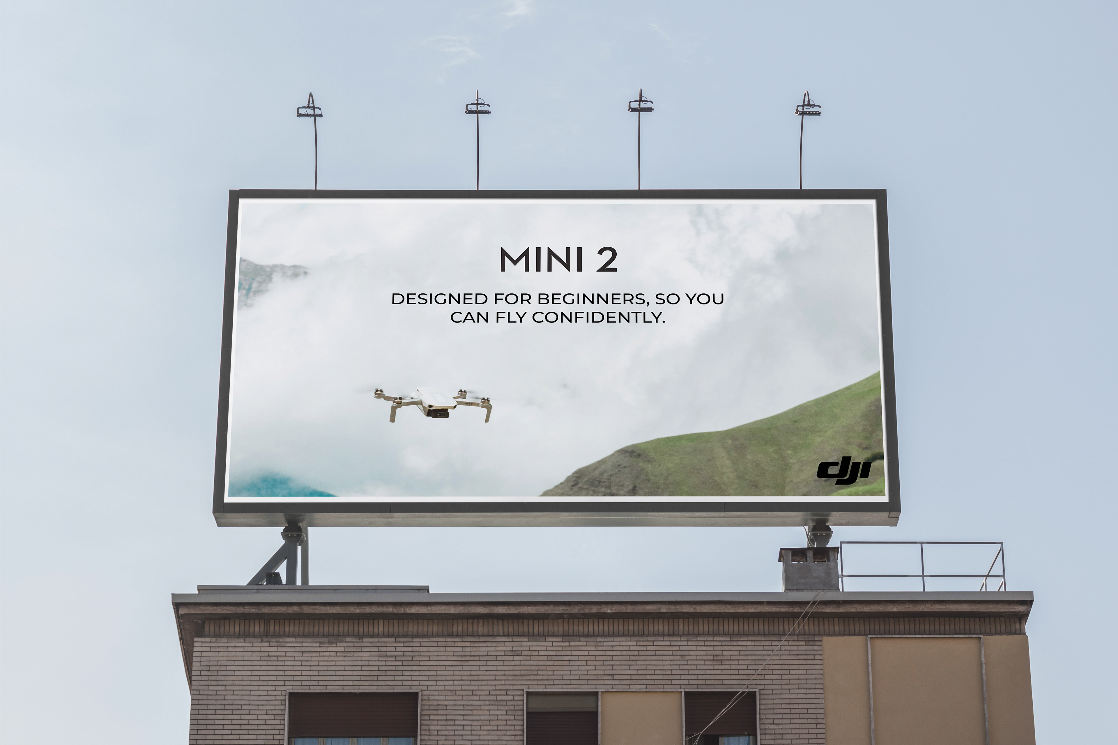 DJI Mini 2 Billboard Design Mockup, DJI Mini 2 Drone, Drone. Created by Bradly McCullum