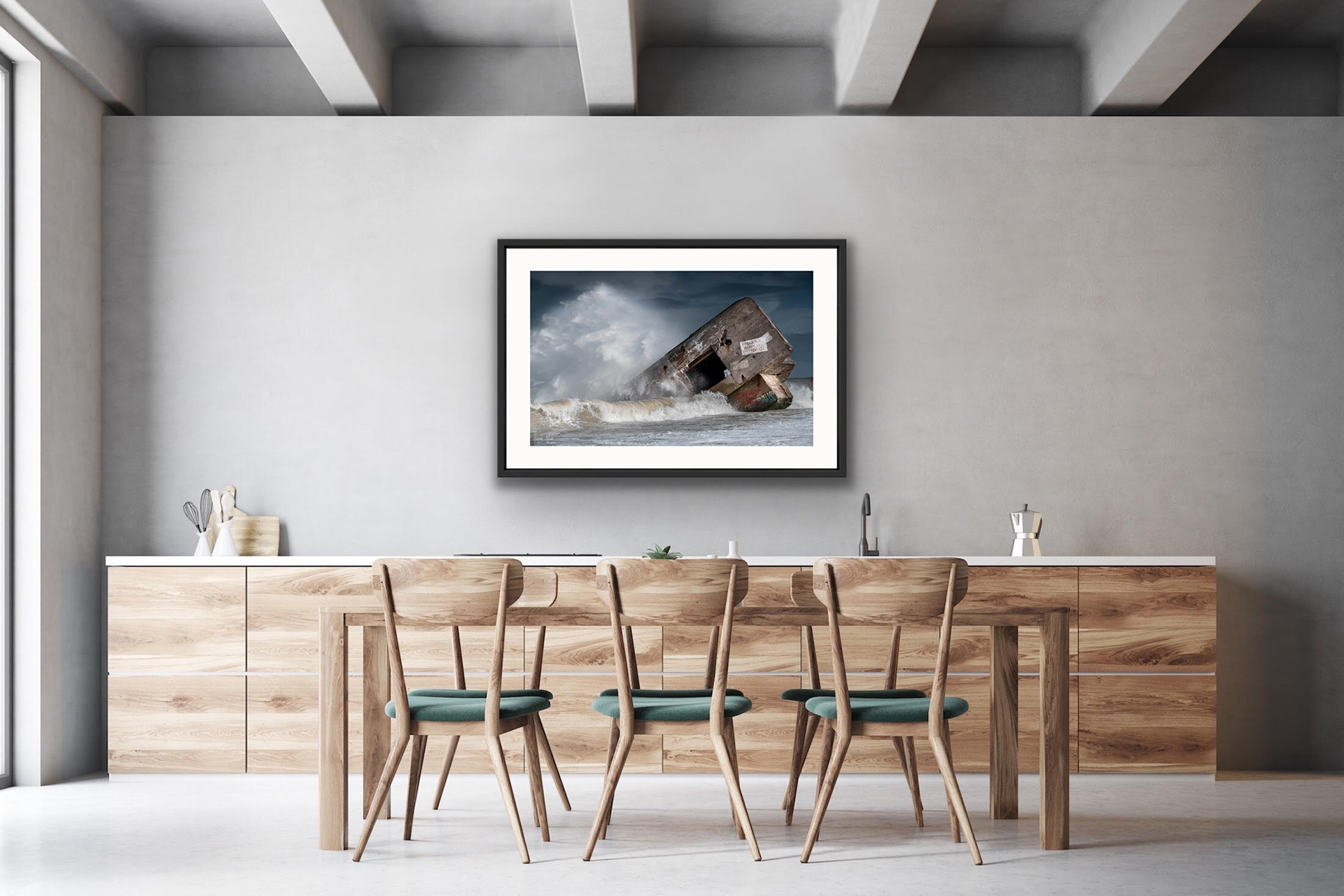 Tirage grand format sur papier Fine Art contrecollé sur Dibond avec bord blanc et caisse américaine