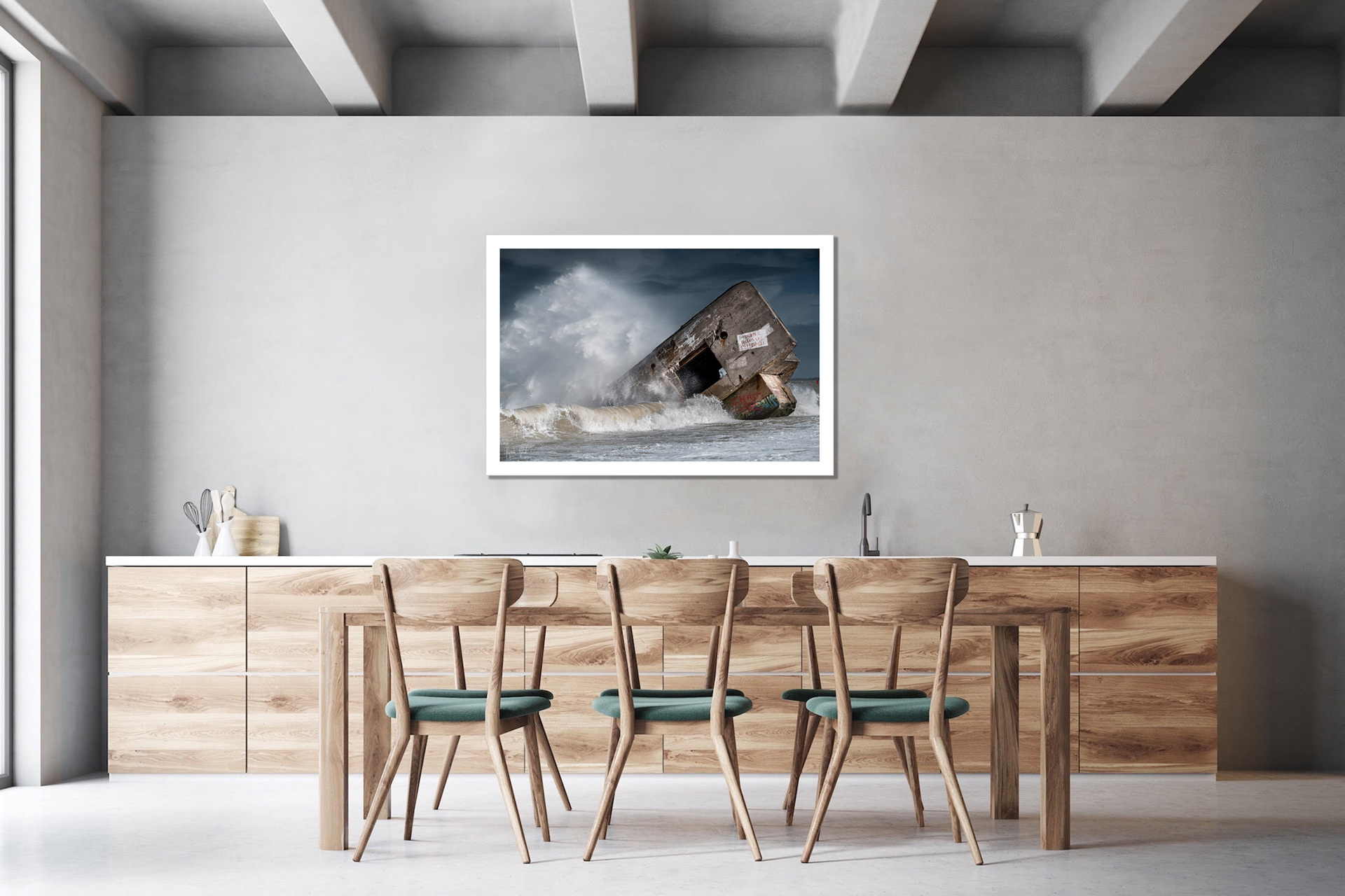 Tirage grand format sur papier Fine Art contrecollé sur Dibond avec bord blanc